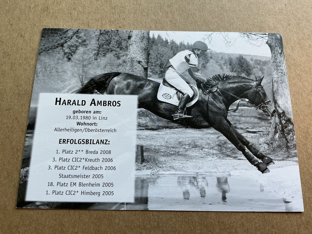 Harald Ambros, Austria 🇦🇹 Equestrian Summer Olympics 2024 hand signed - Autographs-World