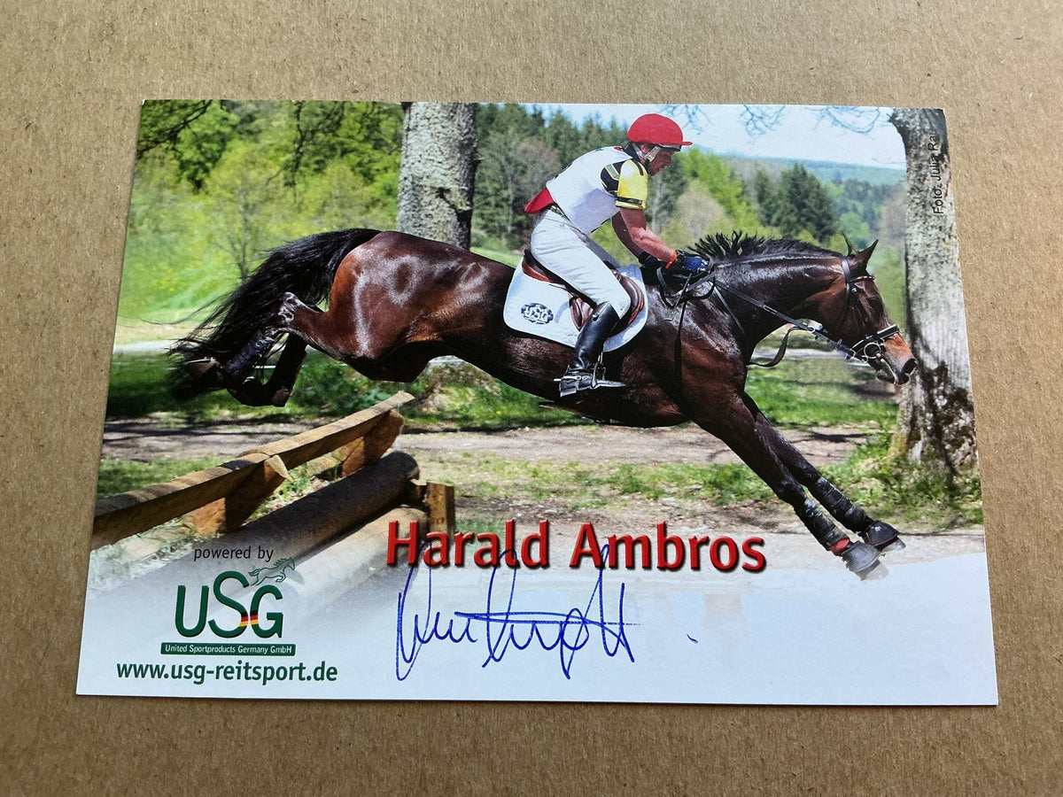 Harald Ambros, Austria 🇦🇹 Equestrian Summer Olympics 2024 hand signed - Autographs-World