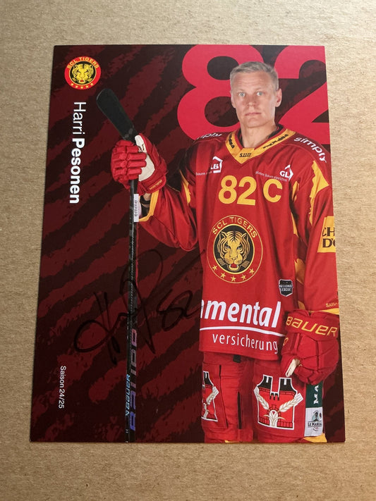 Harri Pesonen, Finland 🇫🇮 SCL Tigers 2024/25 hand signed - Autographs-World