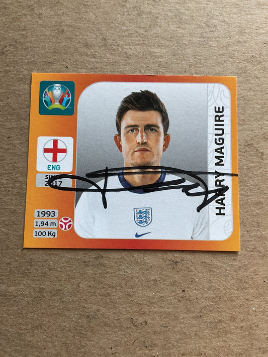 Harry Maguire, England 🏴󠁧󠁢󠁥󠁮󠁧󠁿 UEFA Euro 2020 Panini hand signed - Autographs-World