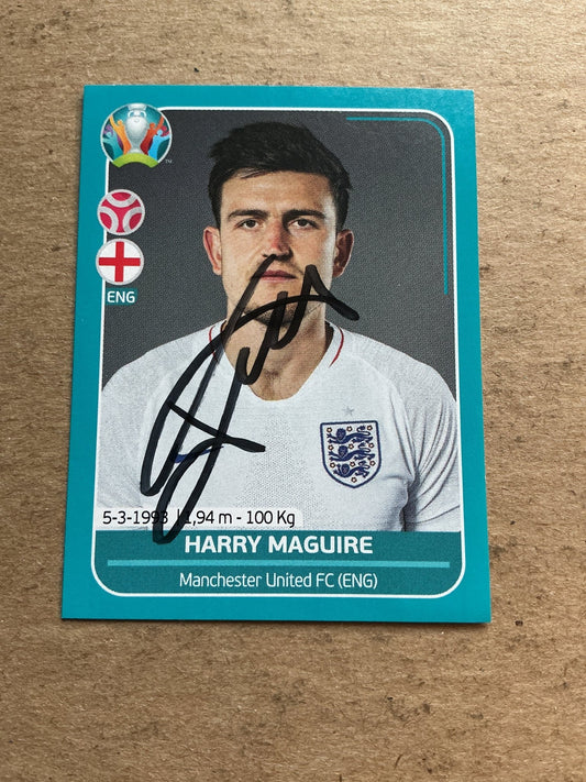 Harry Maguire, England 🏴󠁧󠁢󠁥󠁮󠁧󠁿 UEFA Euro 2020 Panini hand signed - Autographs-World