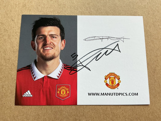 Harry Maguire, Great Britain 🇬🇧 Manchester United 2022/23 hand signed - Autographs-World