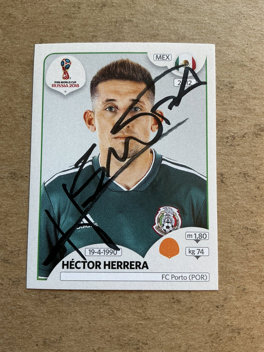 Héctor Herrera, Mexico 🇲🇽 FIFA World Cup 2018 Panini hand signed - Autographs-World