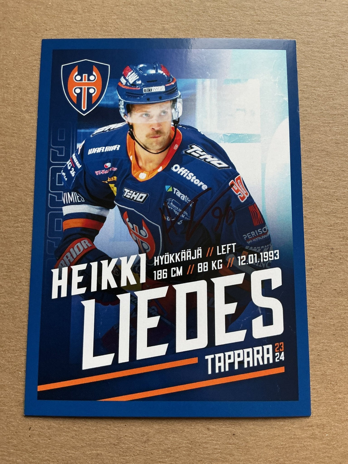 Heikki Liedes, Finland 🇫🇮 Tappara Tampere 2023/24 hand signed - Autographs-World