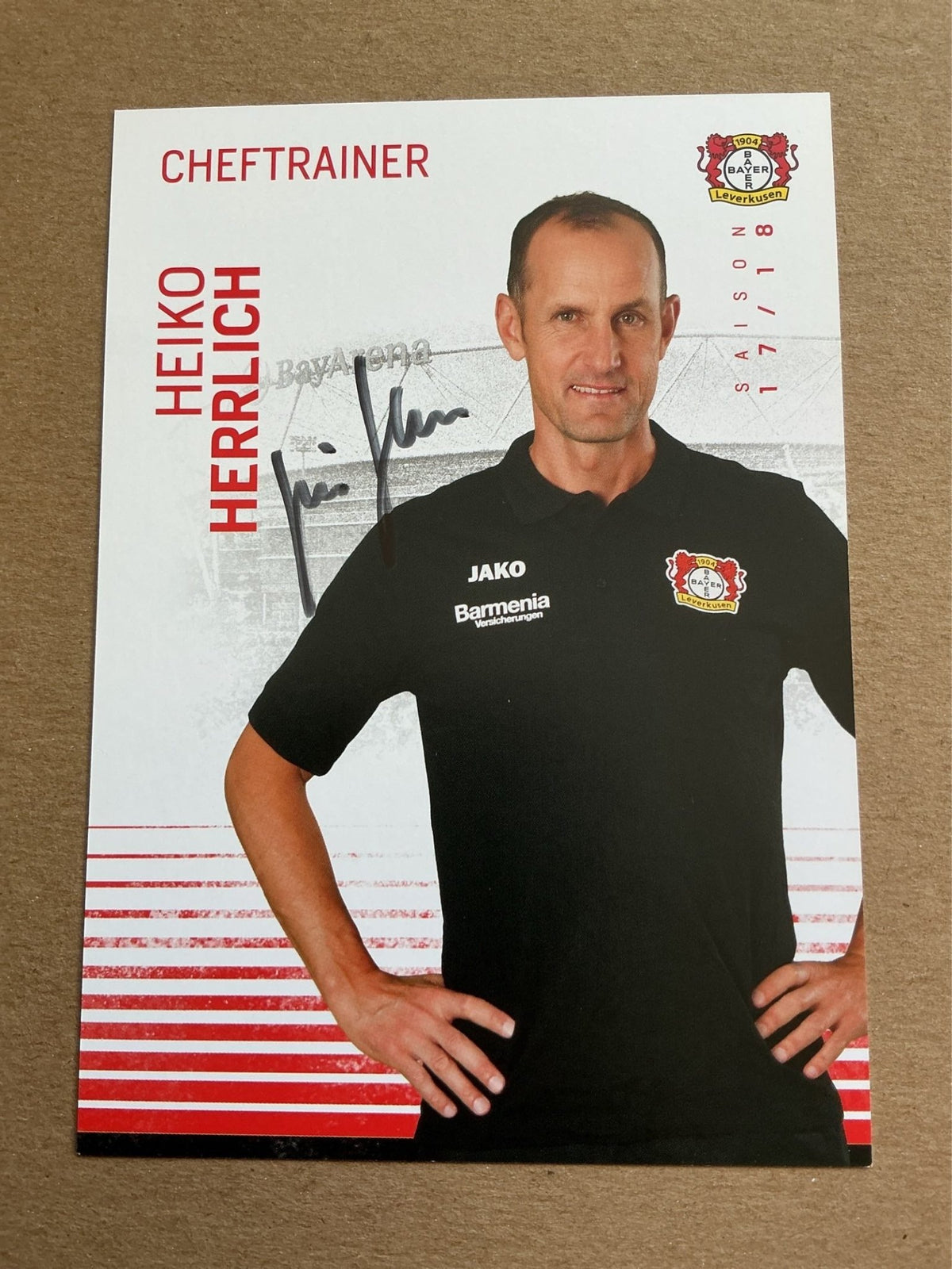 Heiko Herrlich, Germany 🇩🇪 Bayer 04 Leverkusen 2017/18 hand signed - Autographs-World