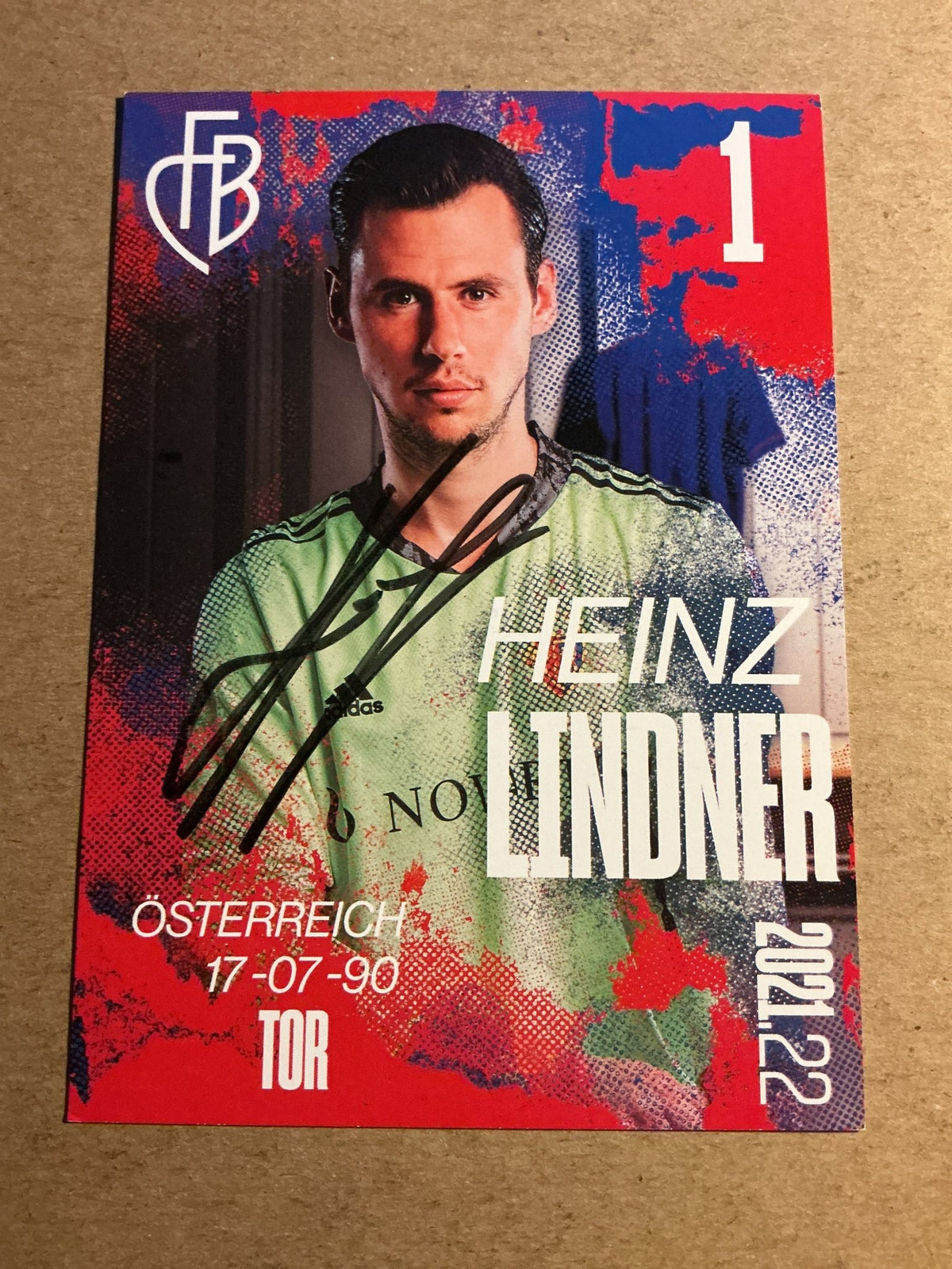 Heinz Lindner, Austria 🇦🇹 FC Basel 2021/22 hand signed - Autographs-World