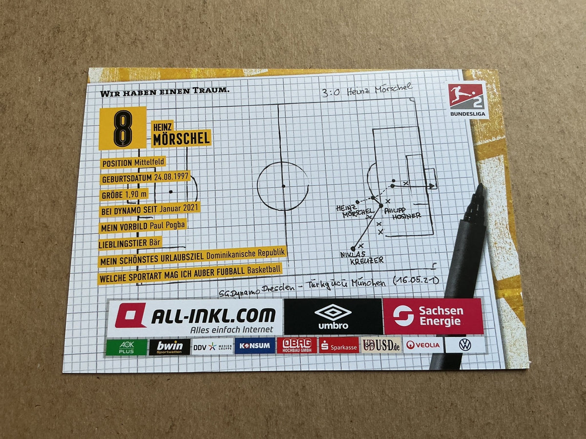 Heinz Mörschel, Dominican Republic 🇩🇴 Dynamo Dresden 2021/22 hand signed - Autographs-World