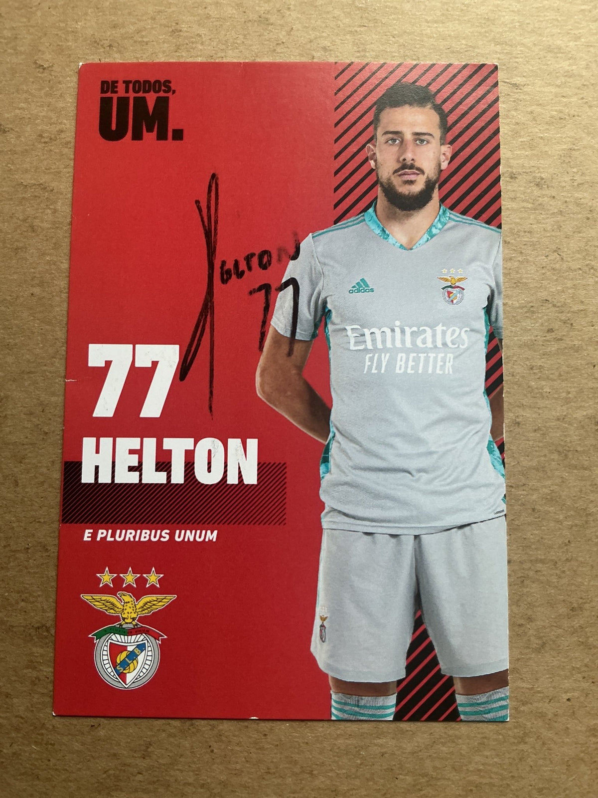 Helton Leite, Brazil 🇧🇷 SL Benfica 2020/21 hand signed - Autographs-World