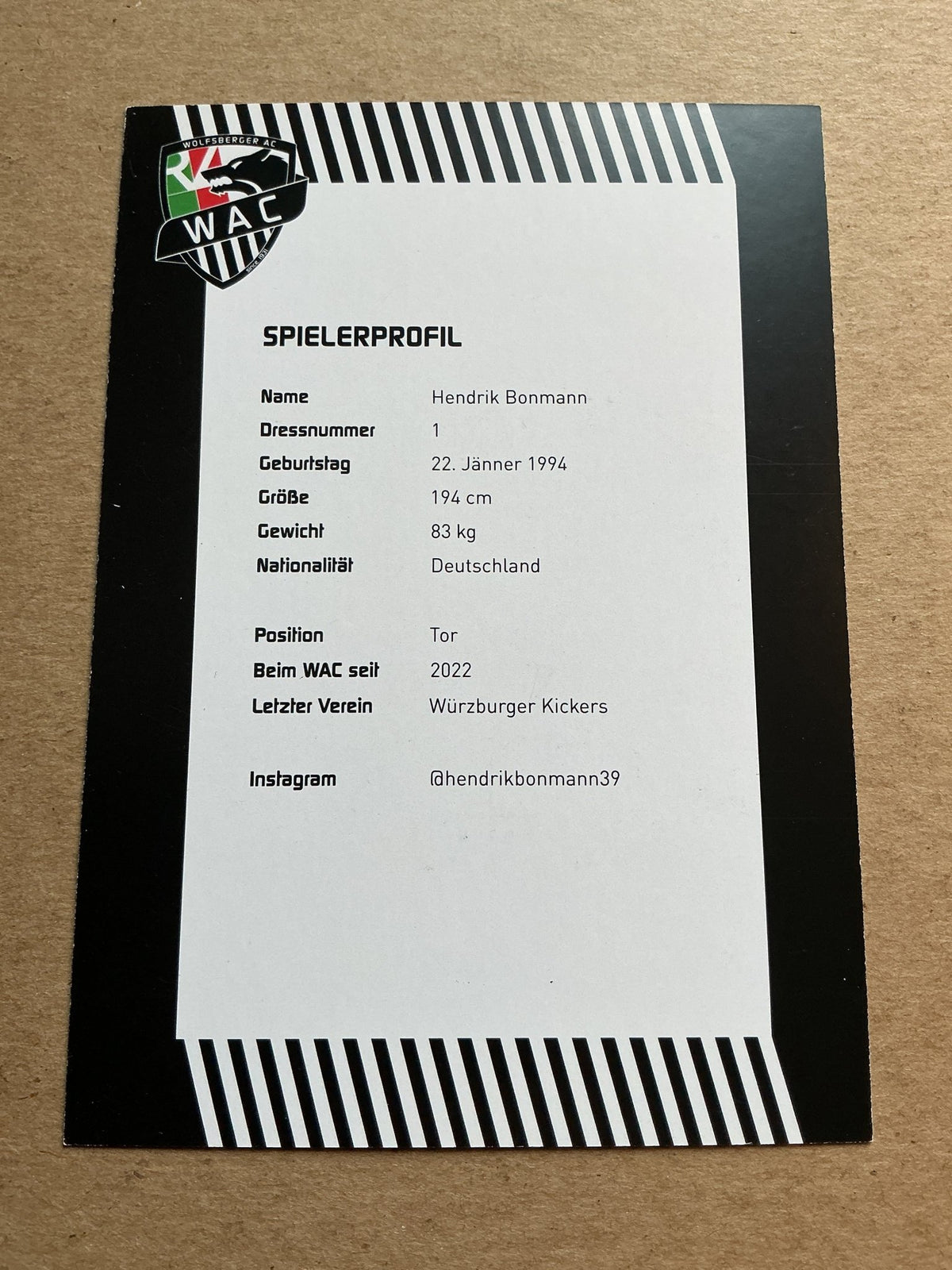 Hendrik Bonmann, Germany 🇩🇪 Wolfsberger AC 2023/24 hand signed - Autographs-World