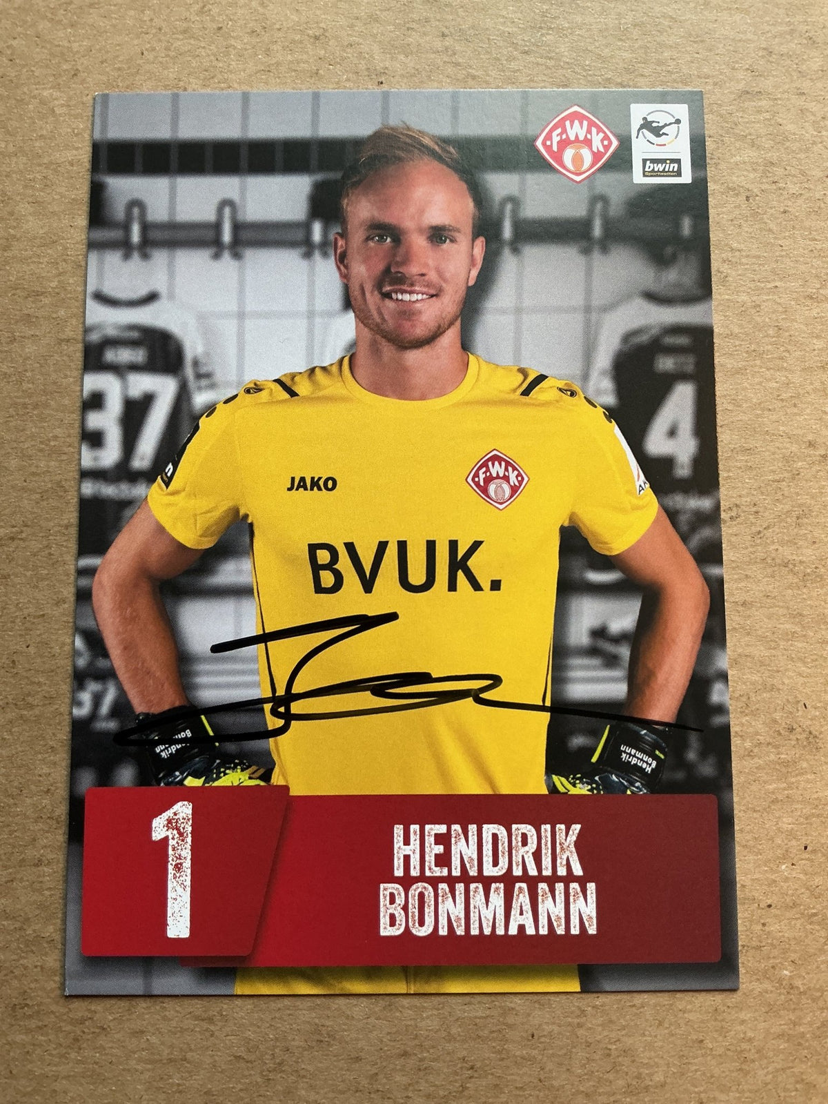 Hendrik Bonmann, Germany 🇩🇪 Würzburger Kickers 2021/22 hand signed - Autographs-World