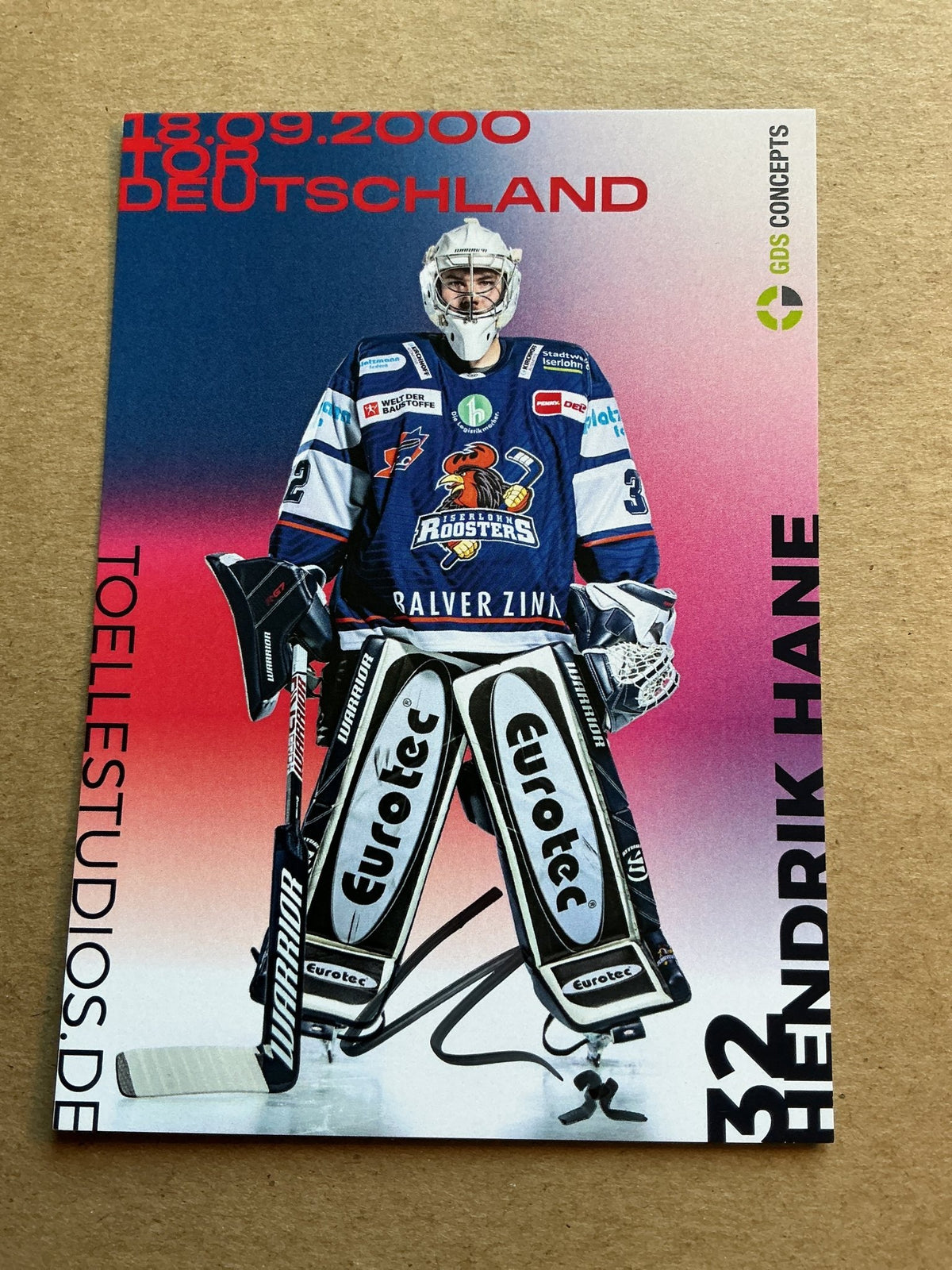 Hendrik Hane, Germany 🇩🇪 Iserlohn Roosters 2024/25 hand signed - Autographs-World