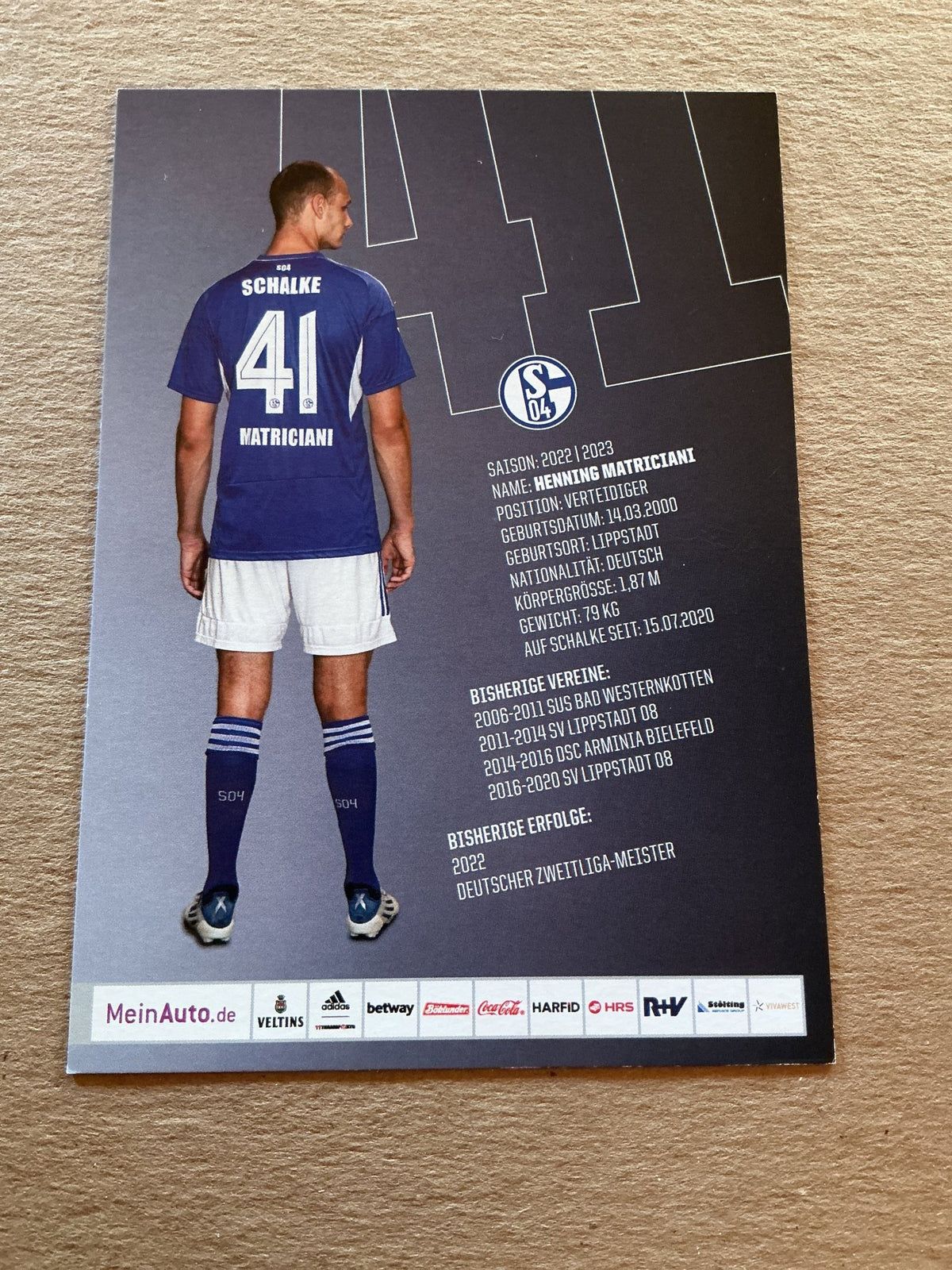 Henning Matricini, Germany 🇩🇪 FC Schalke 04 2022/23 hand signed - Autographs-World