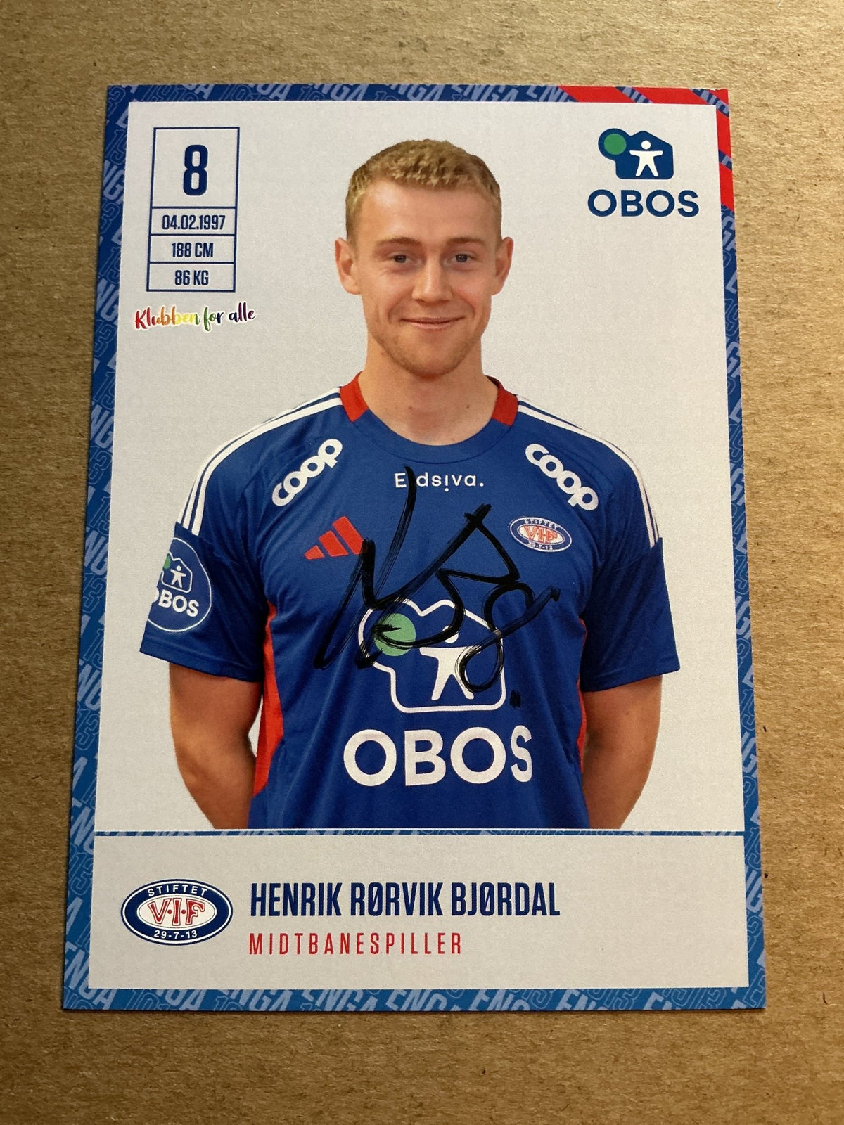 Henrik Bjørdal, Norway 🇳🇴 Vålerenga Fotball 2024/25 hand signed - Autographs-World