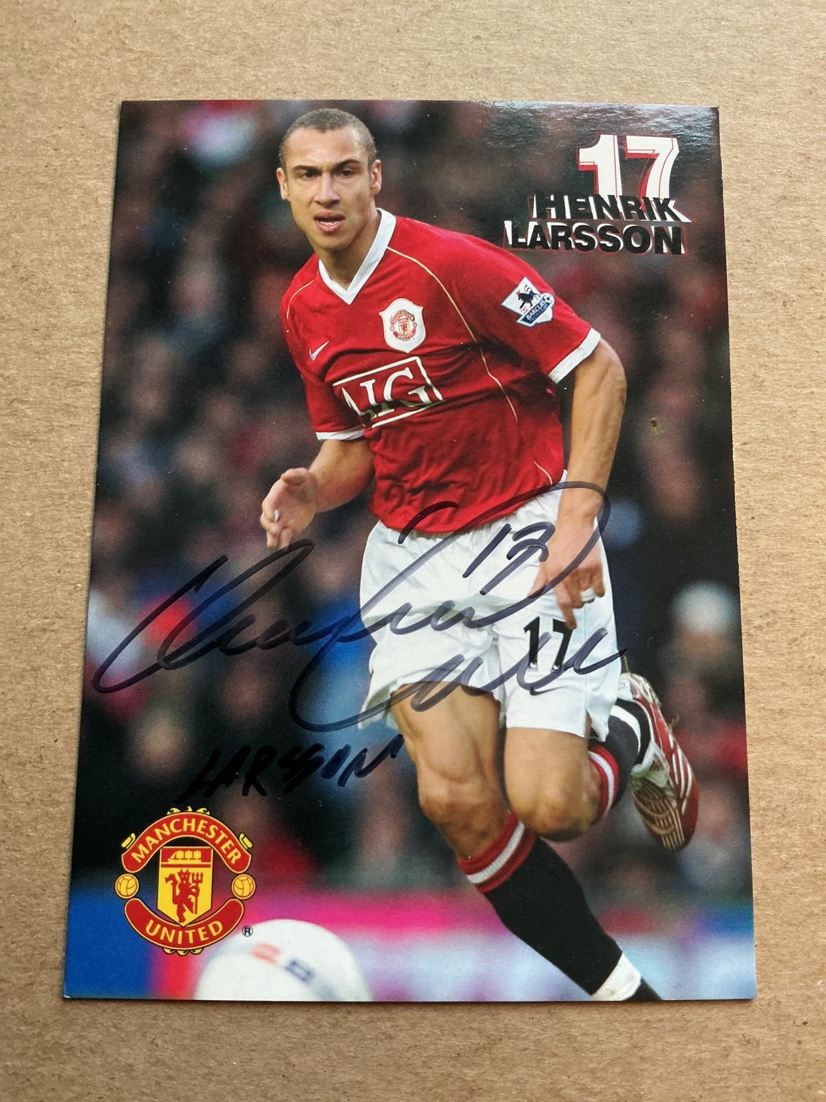 Henrik Larsson, Sweden 🇸🇪 Manchester United 2006/07 hand signed - Autographs-World