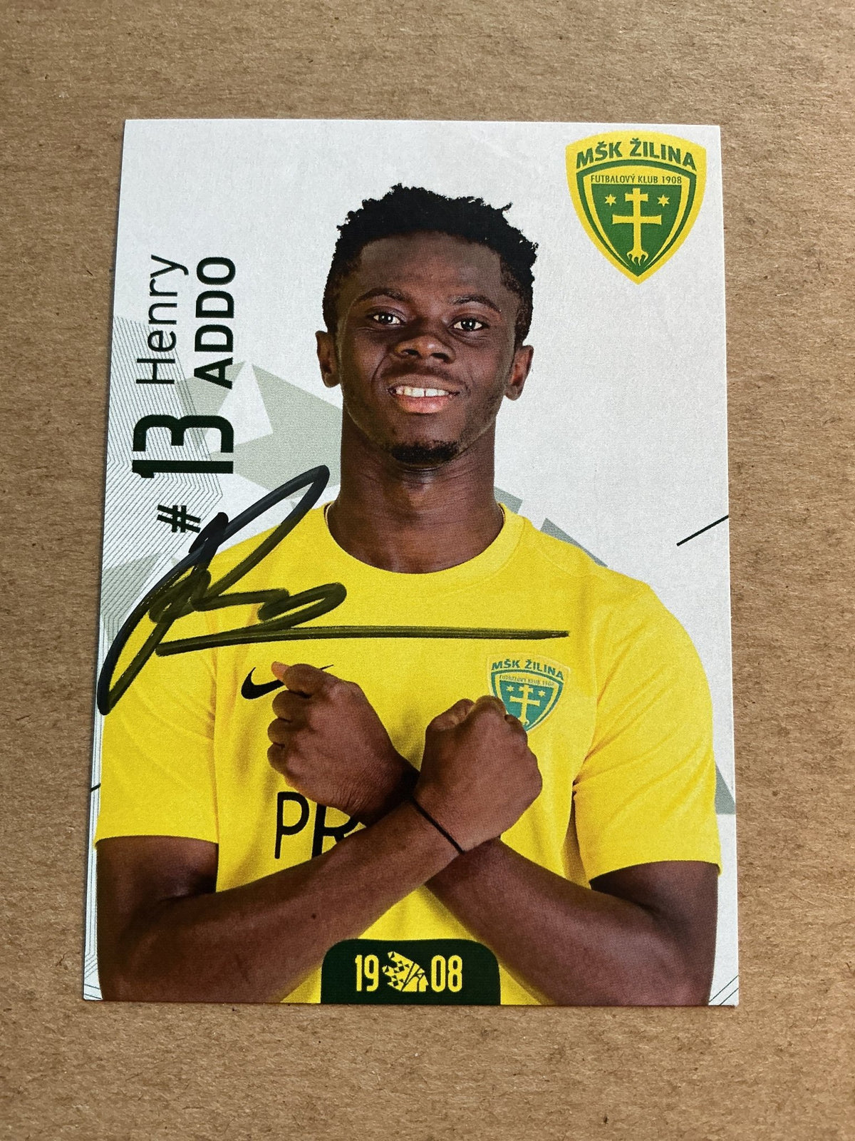 Henry Addo, Ghana 🇬🇭 MŠK Žilina 2023/24 hand signed - Autographs-World