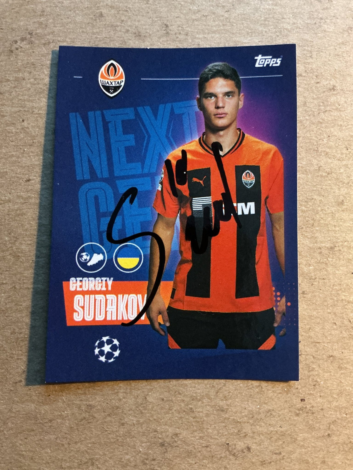 Heorhiy Sudakov, Ukraine 🇺🇦 Shakhtar Donetsk 2023/24 Topps hand signed - Autographs-World