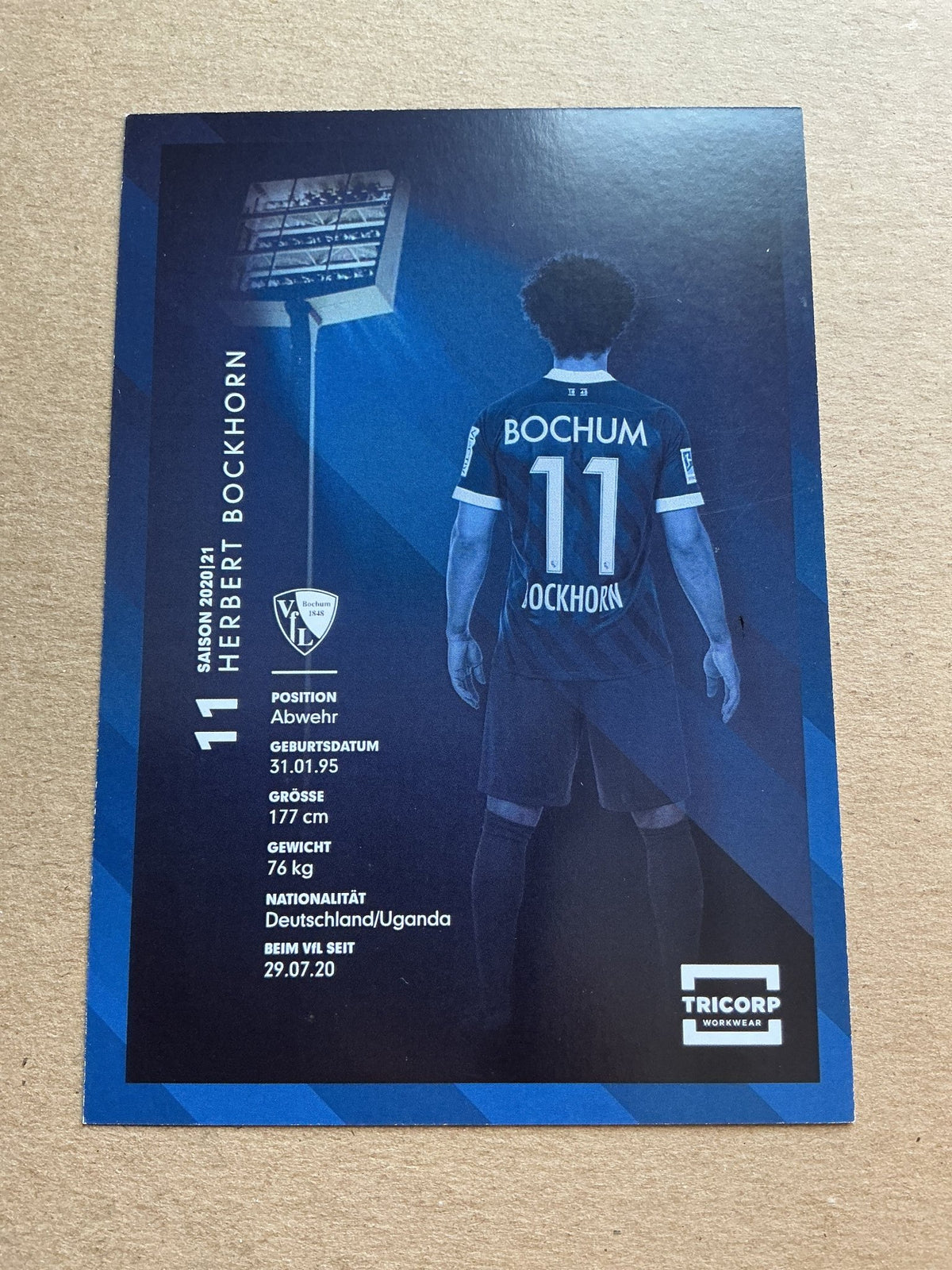 Herbert Bockhorn, Germany 🇩🇪 VfL Bochum 2020/21 hand signed - Autographs-World