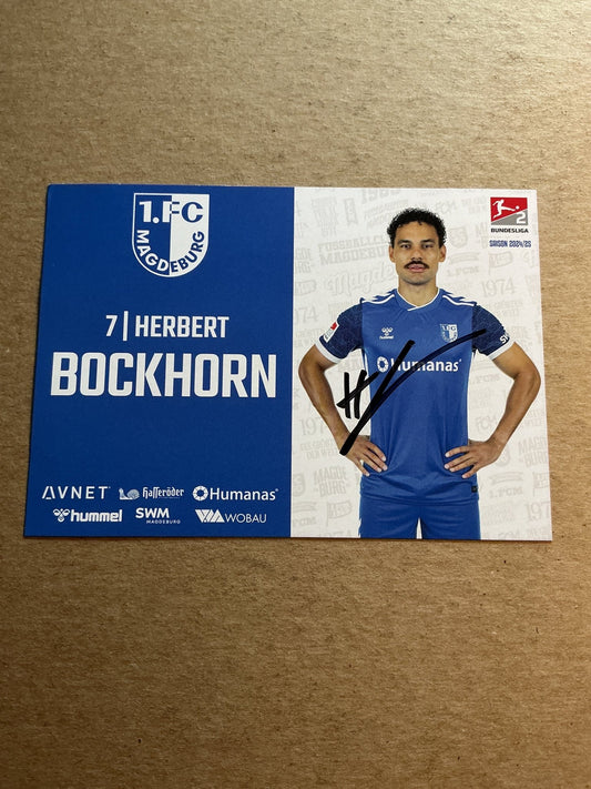 Herbert Bockhorn, Uganda 🇺🇬 1.FC Magdeburg 2024/25 hand signed - Autographs-World