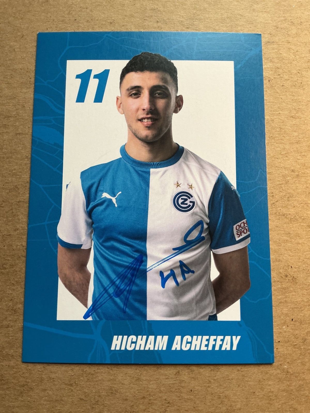 Hicham Acheffay, Netherlands 🇳🇱 Grasshopper Club Zürich 2020/21 hand signed - Autographs-World