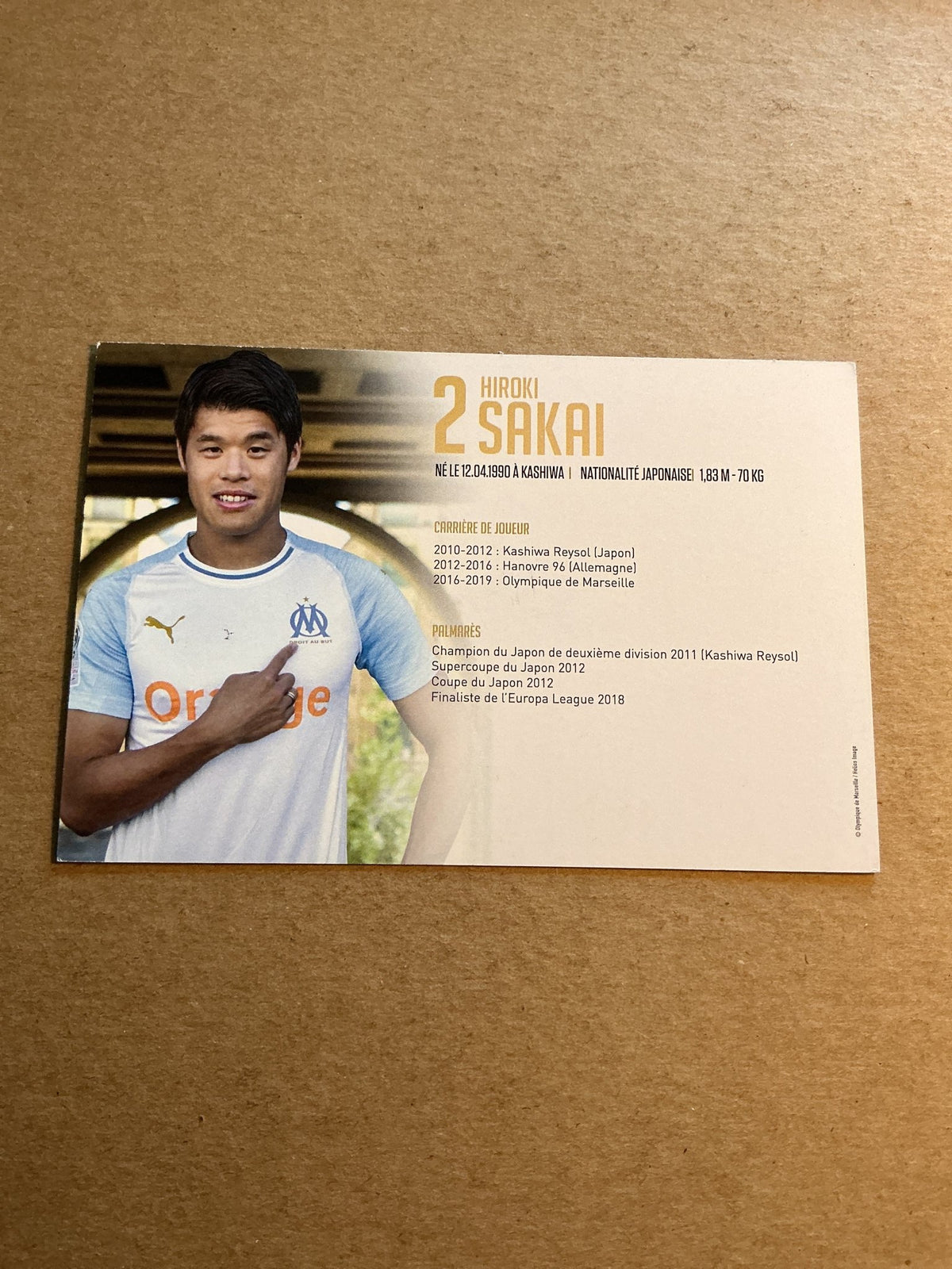 Hiroki Sakai, Japan 🇯🇵 Olympique Marseille 2018/19 hand signed - Autographs-World