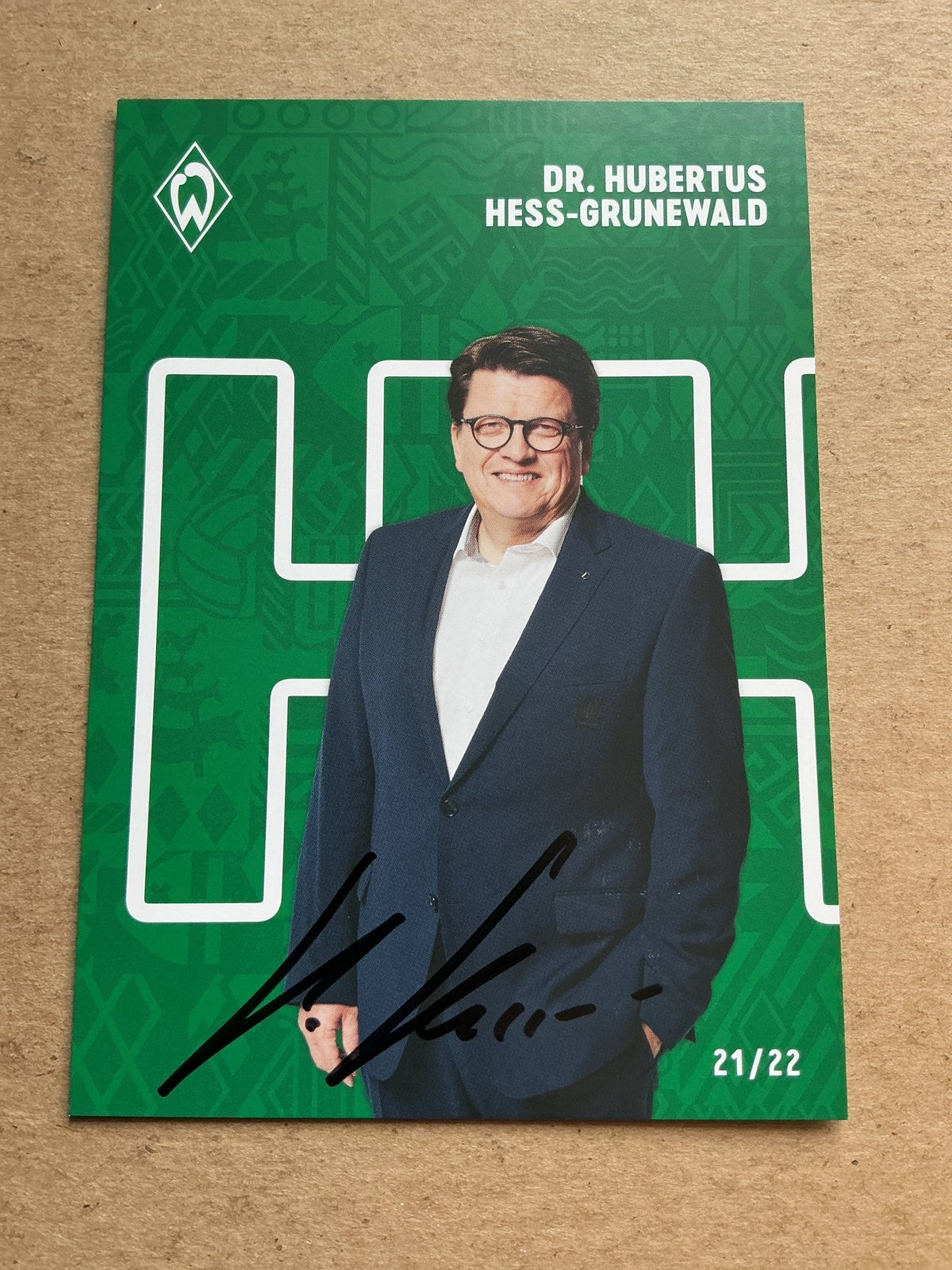 Hubertus Hess-Grunewald, Germany 🇩🇪 SV Werder Bremen 2021/22 hand signed - Autographs-World