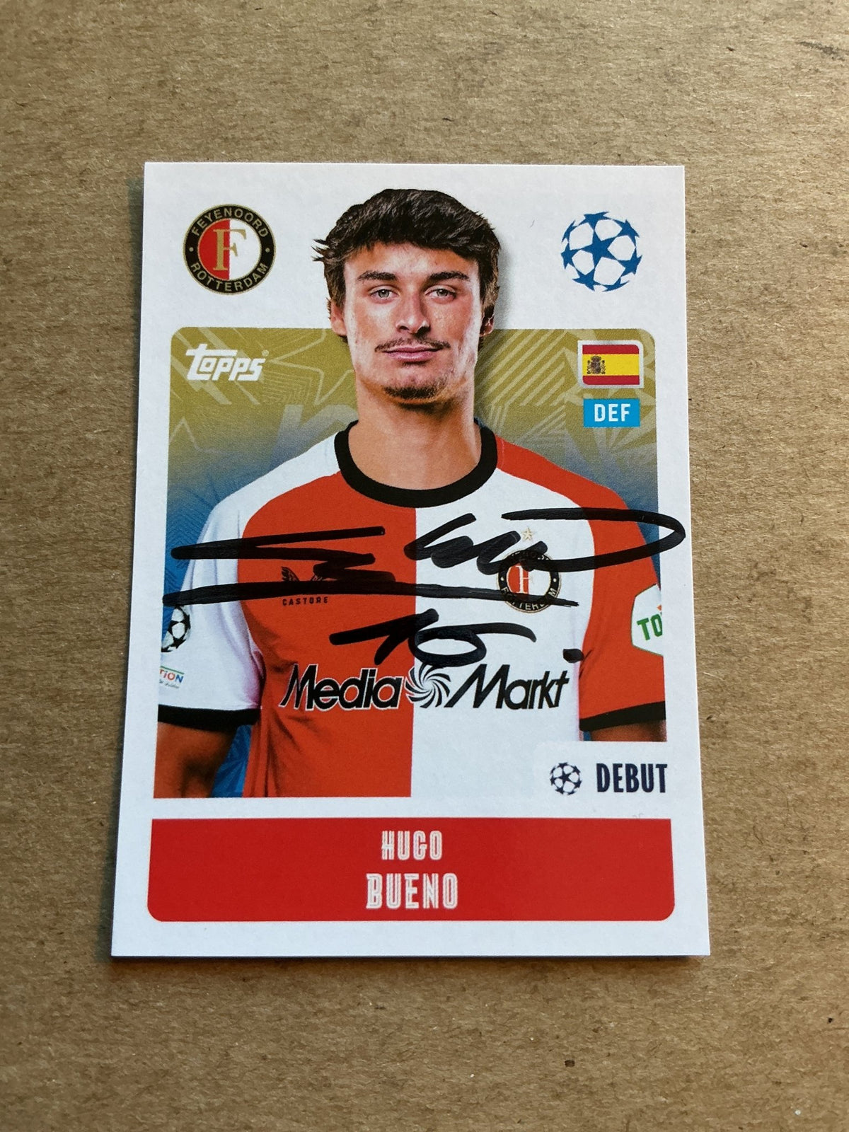 Hugo Bueno, Spain 🇪🇸 Feyenoord 2024/25 Topps hand signed - Autographs-World