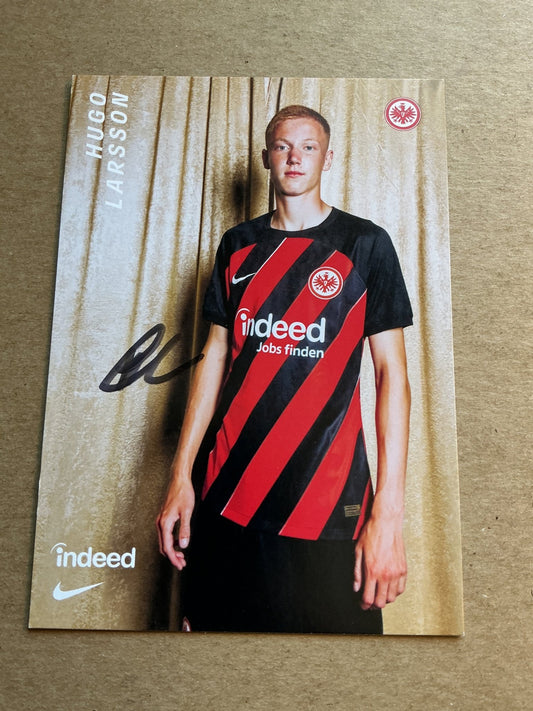 Hugo Larsson, Sweden 🇸🇪 Eintracht Frankfurt 2023/24 hand signed - Autographs-World