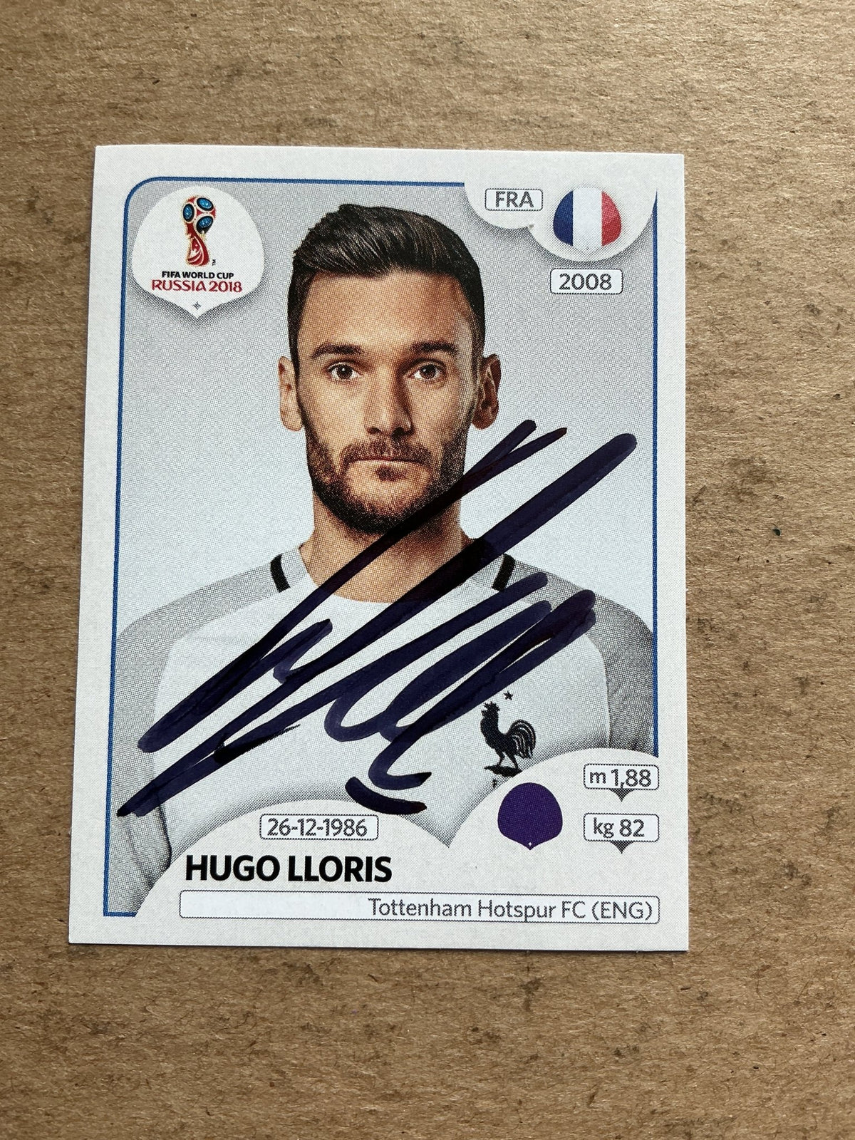 Hugo Lloris, France 🇫🇷 FIFA World Cup 2018 Panini hand signed - Autographs-World