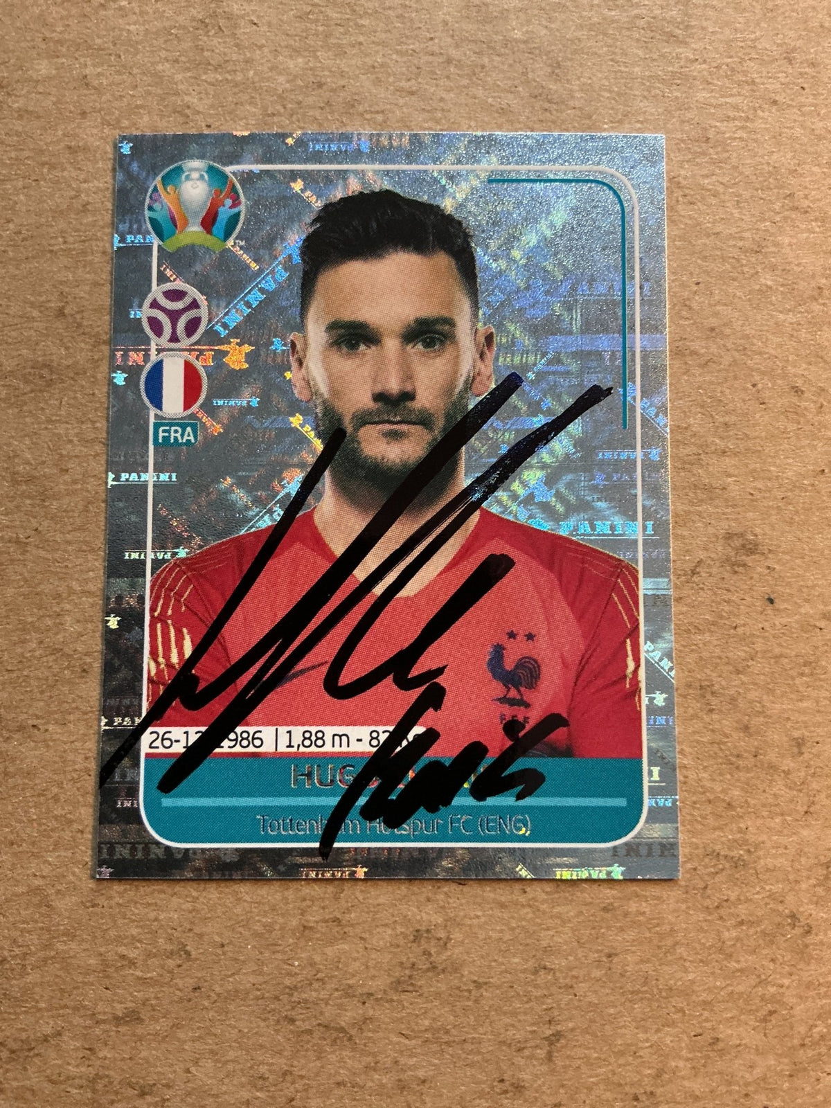 Hugo Lloris, France 🇫🇷 UEFA Euro 2020 Panini hand signed - Autographs-World