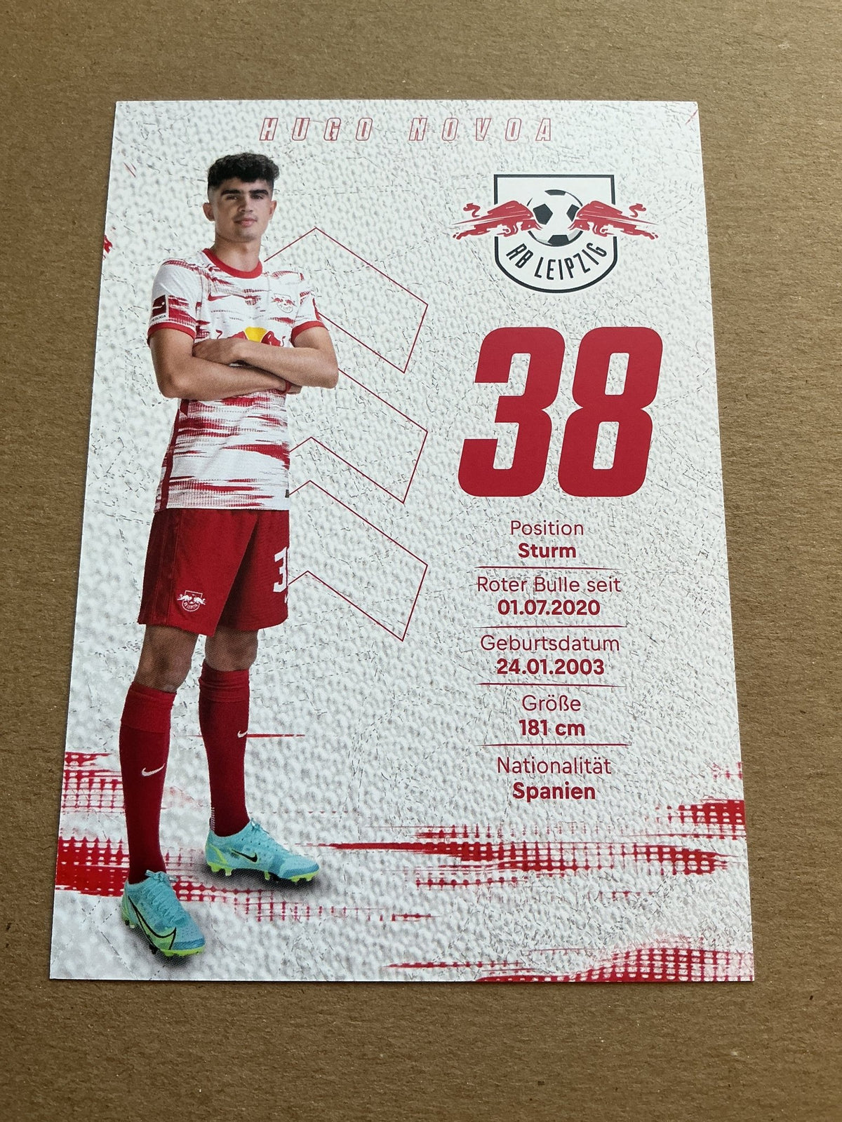 Hugo Novoa, Spain 🇪🇸 RB Leipzig 2021/22 hand signed - Autographs-World