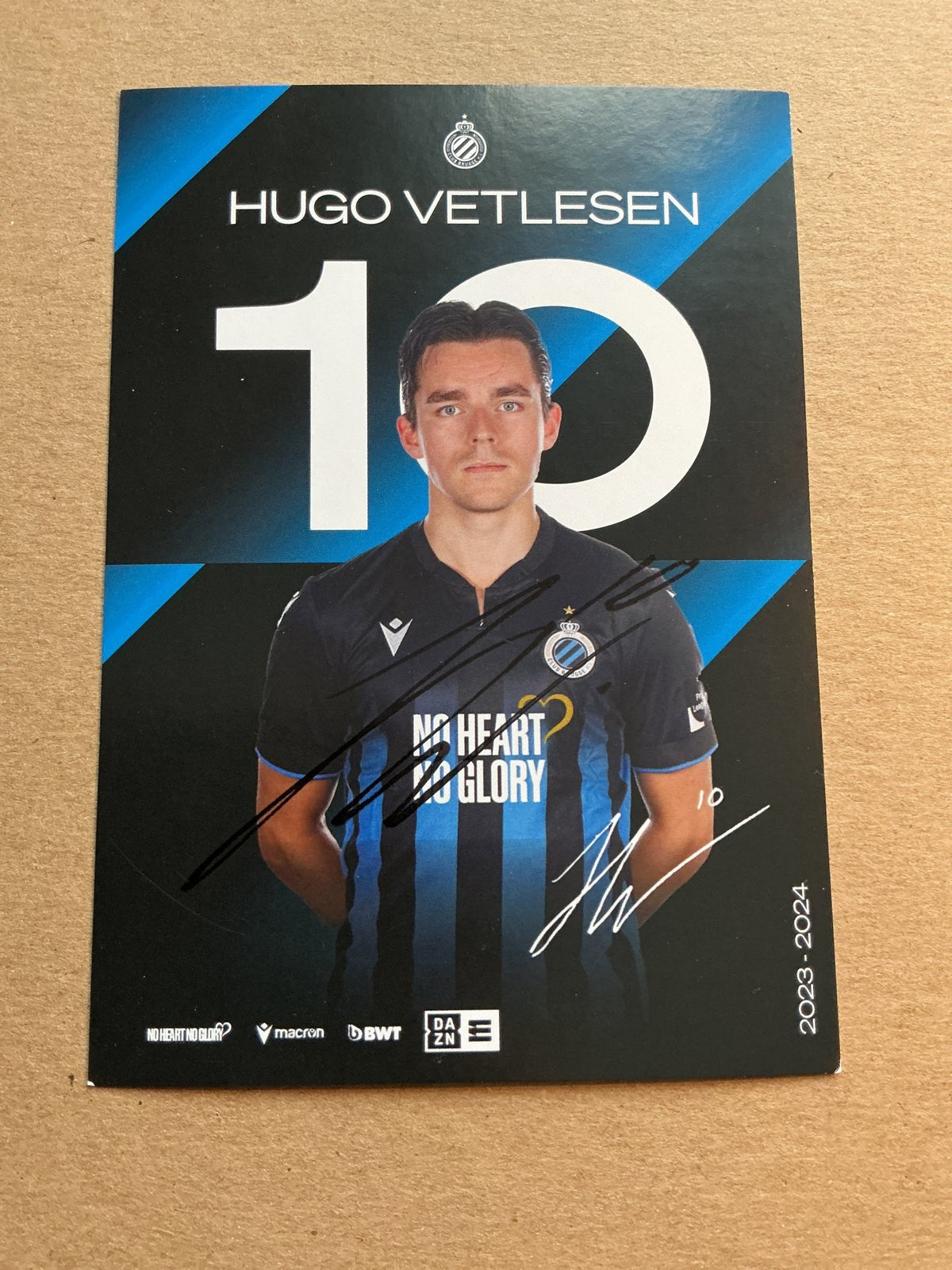 Hugo Vetlesen, Norway 🇳🇴 Club Brugge 2023/24 hand signed - Autographs-World