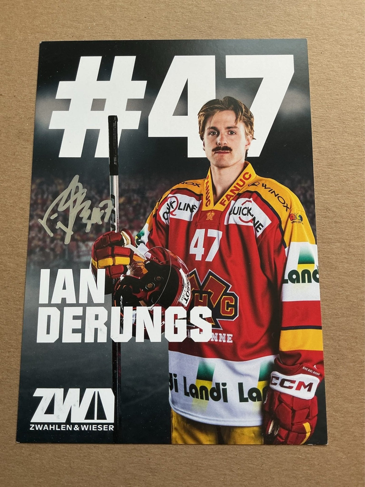 Ian Derungs, Switzerland 🇨🇭 EHC Biel-Bienne 2023/24 hand signed - Autographs-World