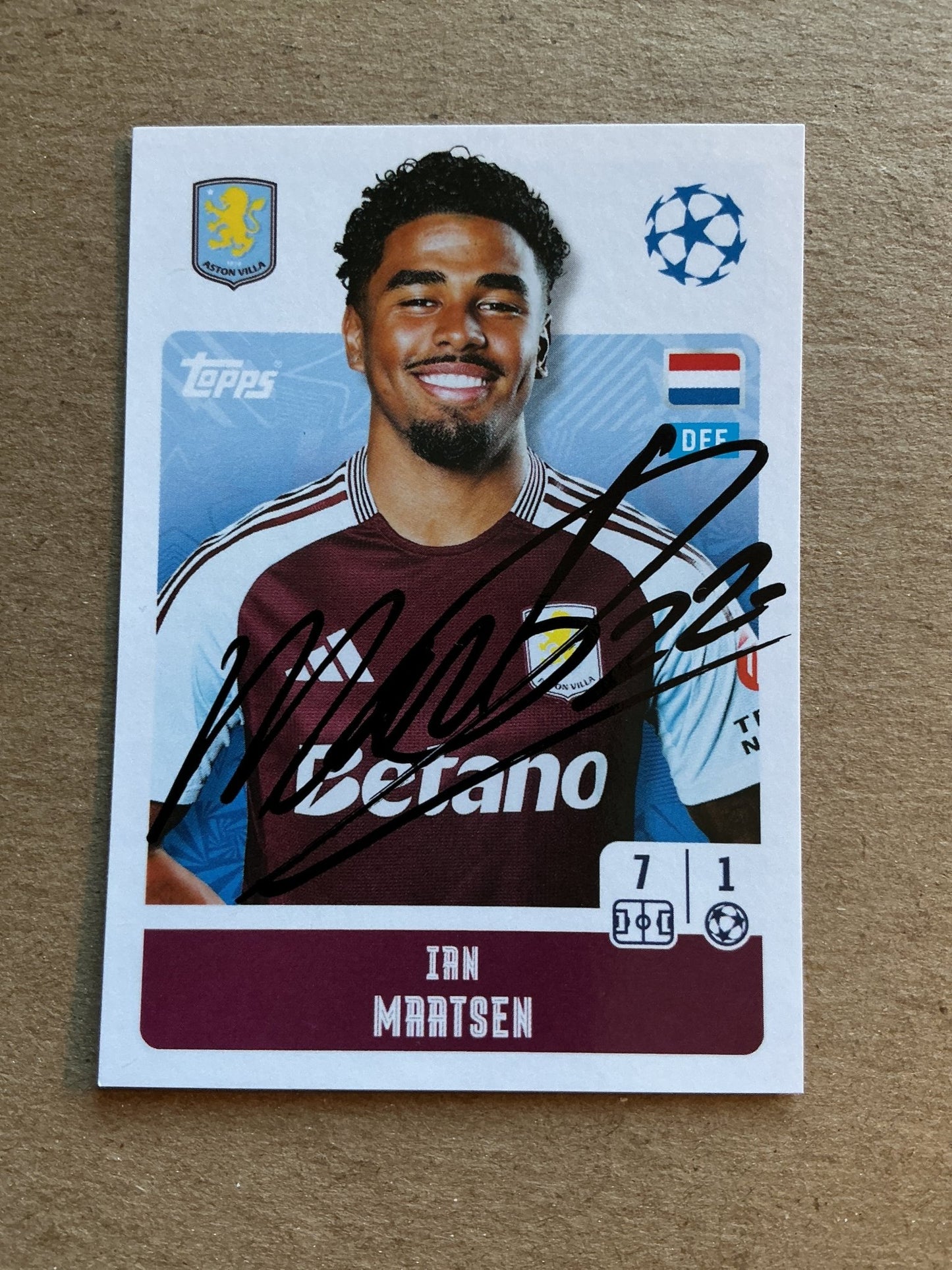 Ian Maatsen, Netherlands 🇳🇱 Aston Villa 2024/25 Topps hand signed - Autographs-World