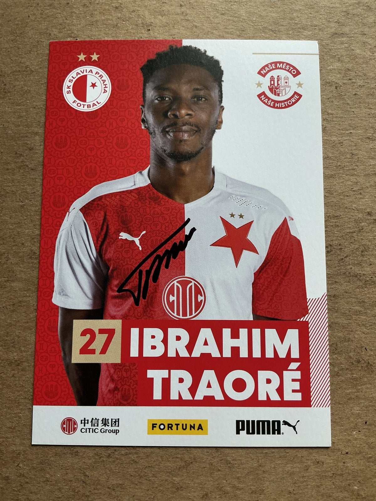 Ibrahim Traoré, Ivory Coast 🇨🇮 SK Slavia Prague 2020/21 hand signed - Autographs-World
