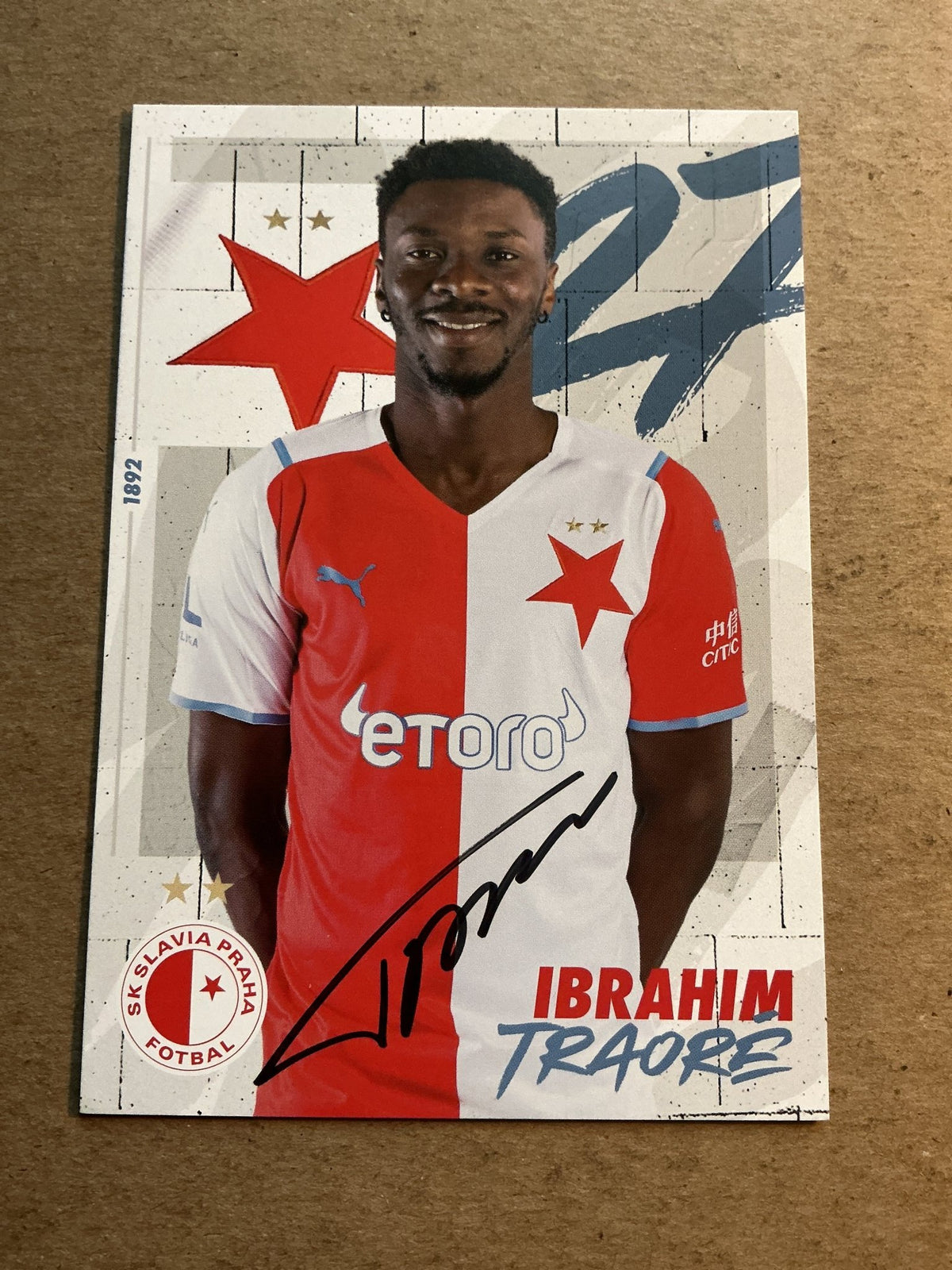 Ibrahim Traoré, Ivory Coast 🇨🇮 SK Slavia Prague 2021/22 hand signed - Autographs-World