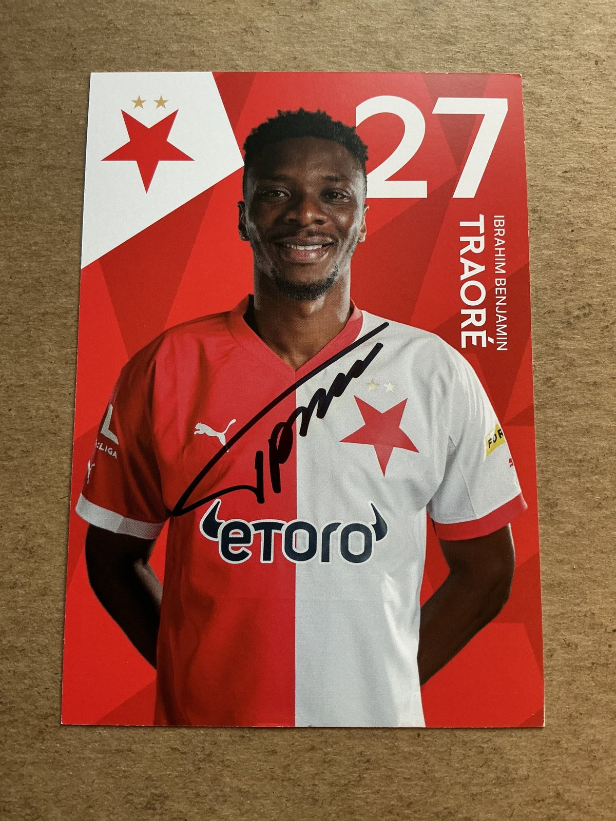 Ibrahim Traoré, Ivory Coast 🇨🇮 SK Slavia Prague 2022/23 hand signed - Autographs-World