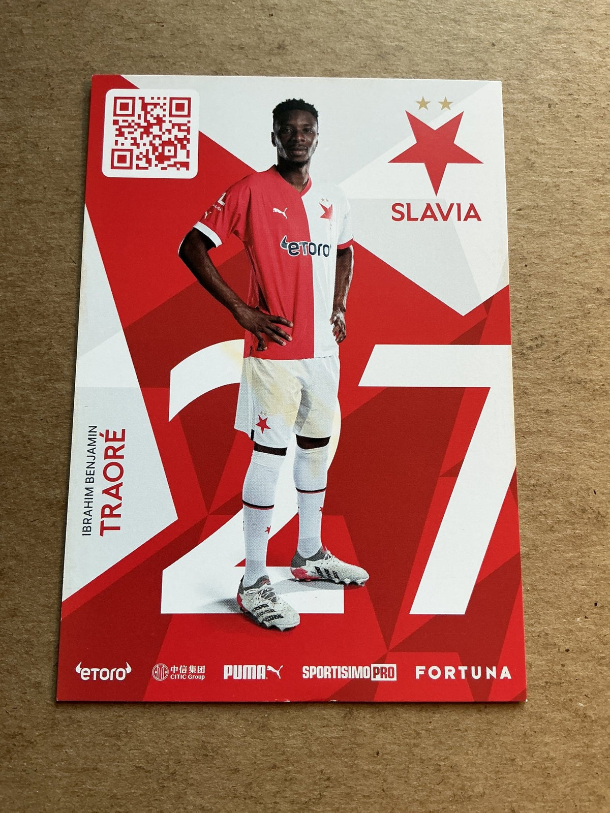 Ibrahim Traoré, Ivory Coast 🇨🇮 SK Slavia Prague 2022/23 hand signed - Autographs-World