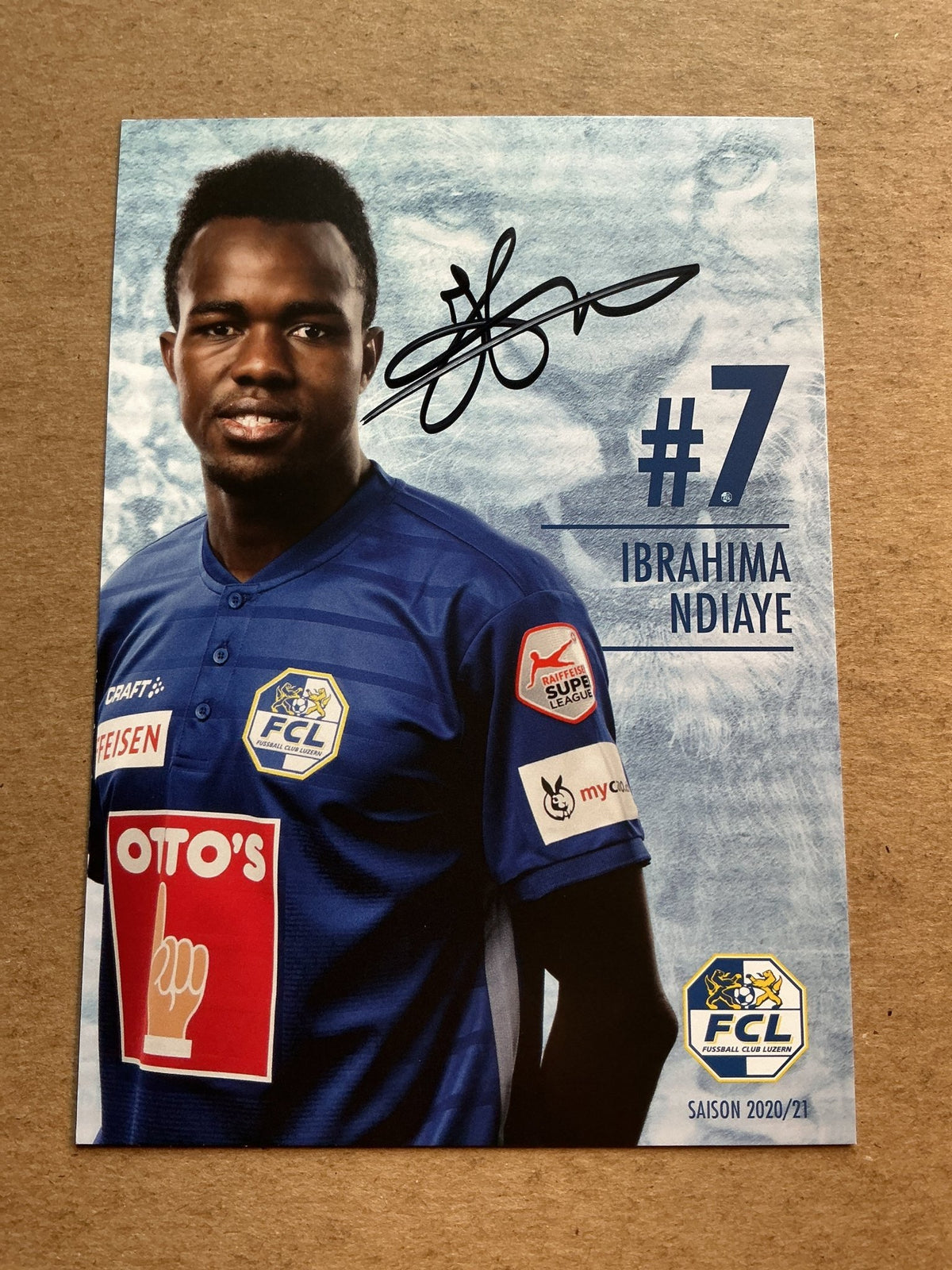 Ibrahima Ndiaye, Senegal 🇸🇳 FC Luzern 2020/21 hand signed - Autographs-World