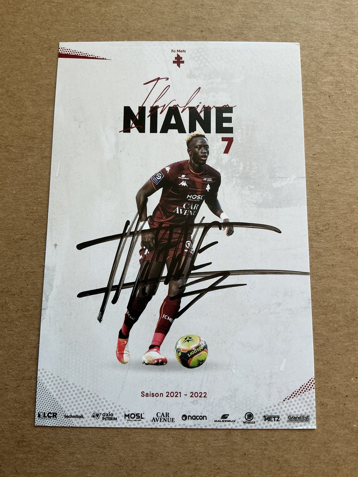 Ibrahima Niane, Senegal 🇸🇳 FC Metz 2021/22 hand signed - Autographs-World