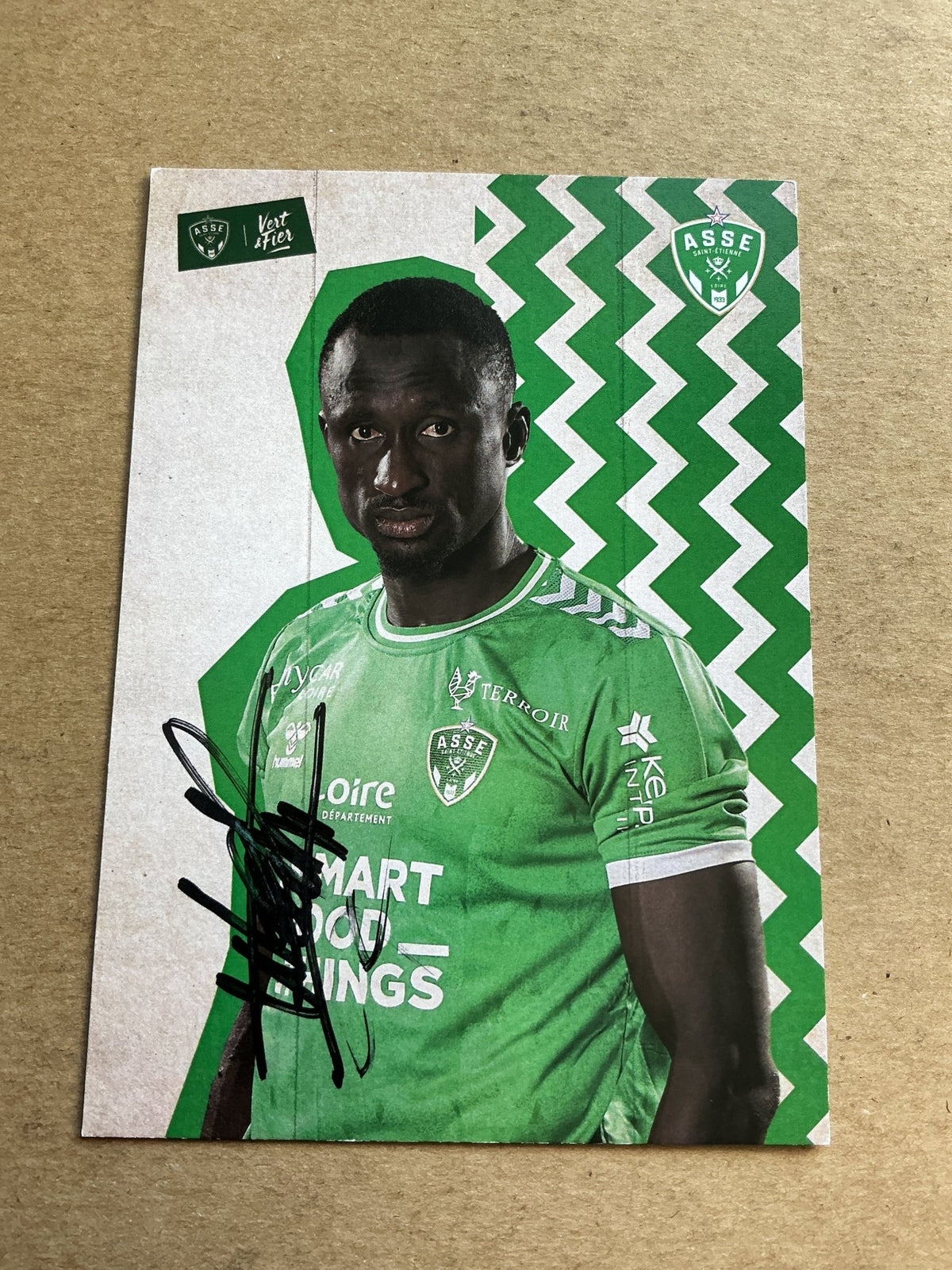 Ibrahima Wadji, Senegal 🇸🇳 AS Saint-Etienne 2023/24 hand signed - Autographs-World