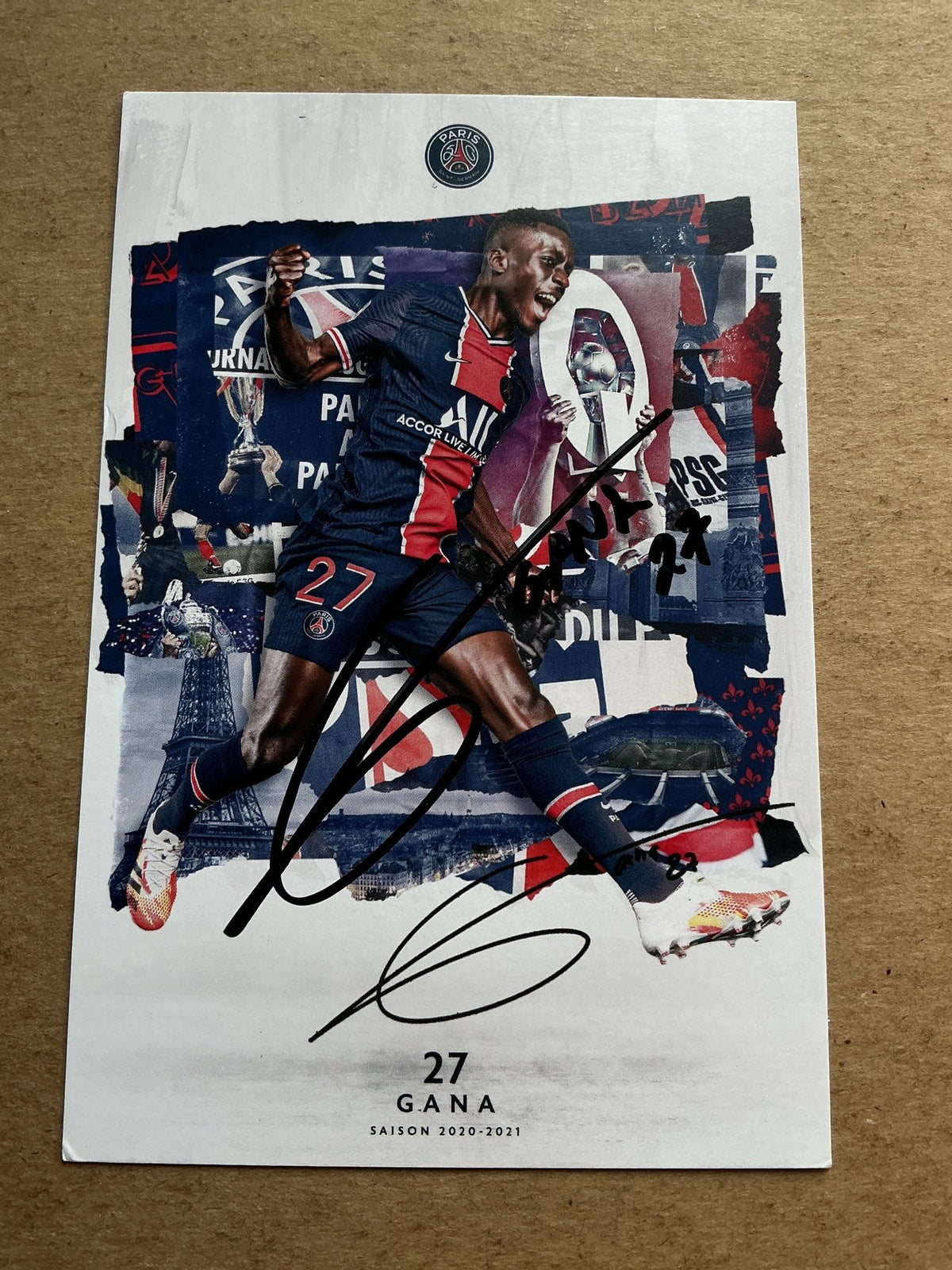 Idrissa Gueye, Senegal 🇸🇳 Paris Saint-Germain 2020/21 hand signed - Autographs-World
