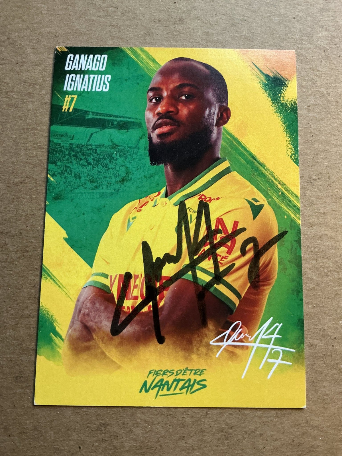 Ignacio Ganago, Cameroon 🇨🇲 FC Nantes 2023/24 hand signed - Autographs-World