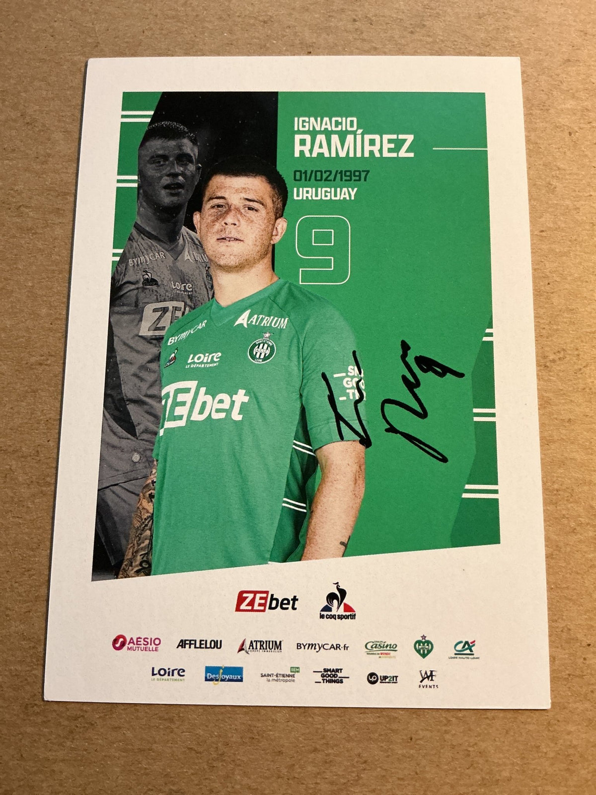 Ignacio Ramírez, Uruguay 🇺🇾 AS Saint-Étienne 2021/22 hand signed - Autographs-World