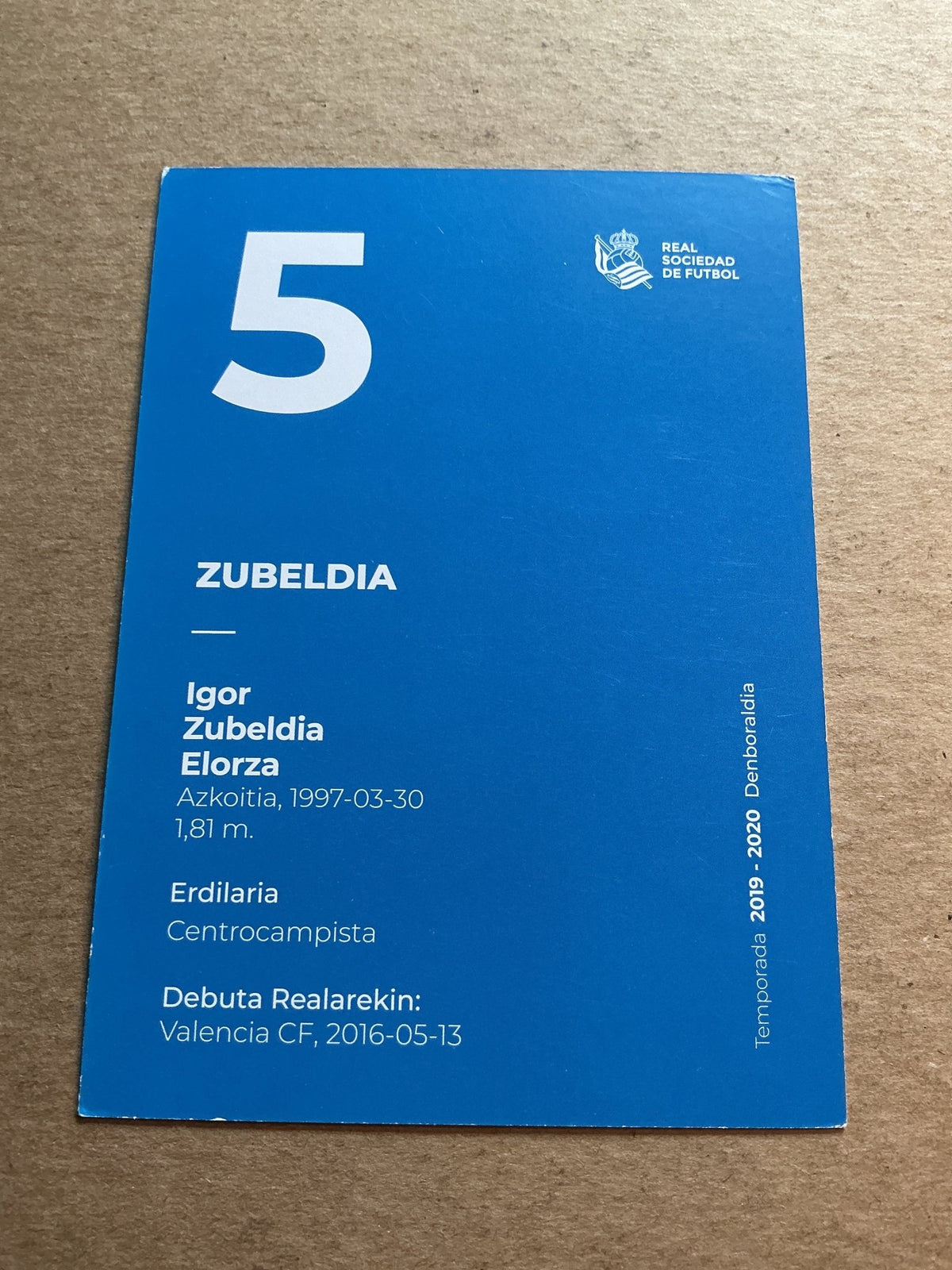 Igor Zubeldia, Spain 🇪🇸 Real Sociedad 2019/20 hand signed - Autographs-World