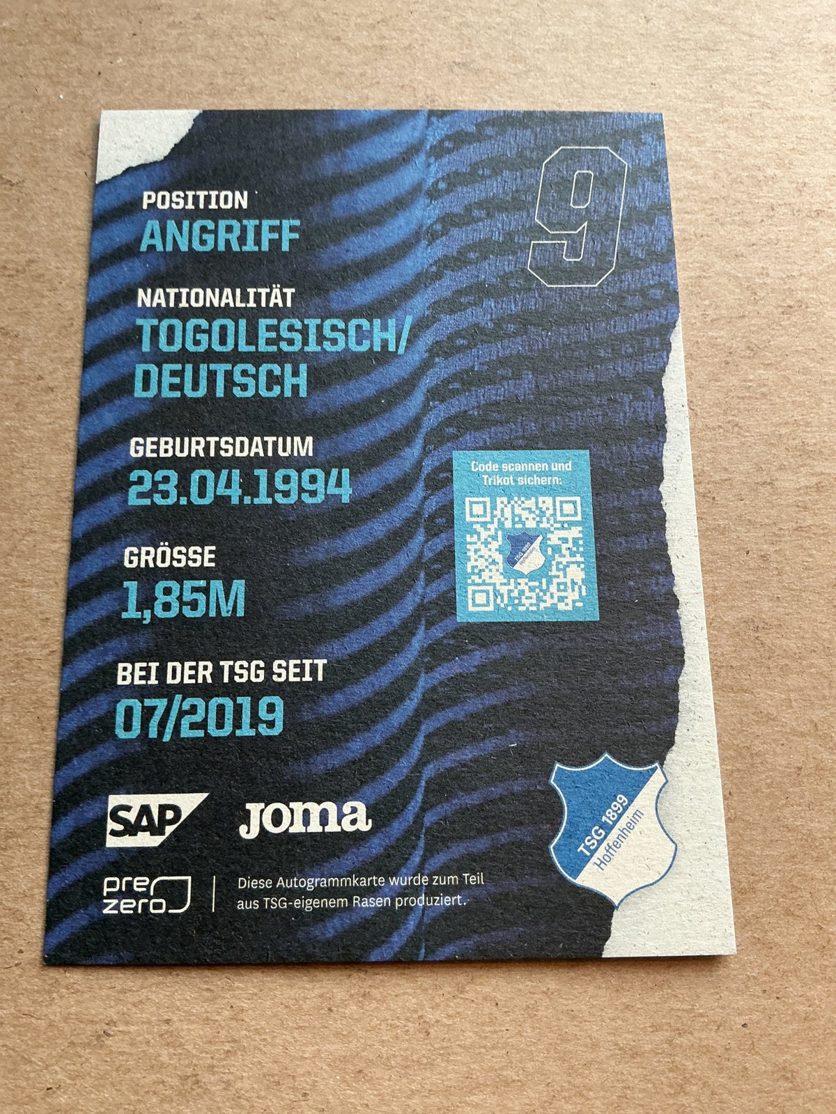 Ihlas Bebou, Togo 🇹🇬 TSG 1899 Hoffenheim 2021/22 hand signed - Autographs-World