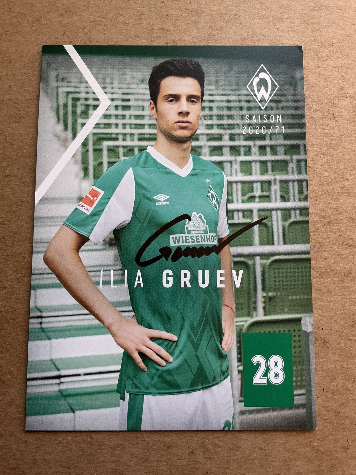Ilia Gruev, Bulgaria 🇧🇬 SV Werder Bremen 2020/21 hand signed - Autographs-World
