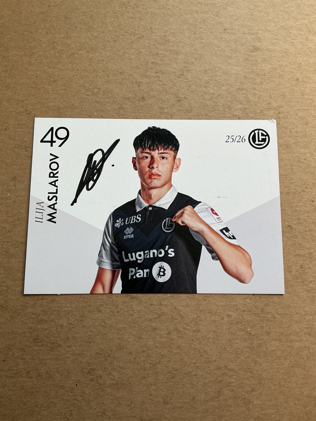 Ilija Maslarov, Switzerland 🇨🇭 HC Lugano 2025/26 hand signed - Autographs-World