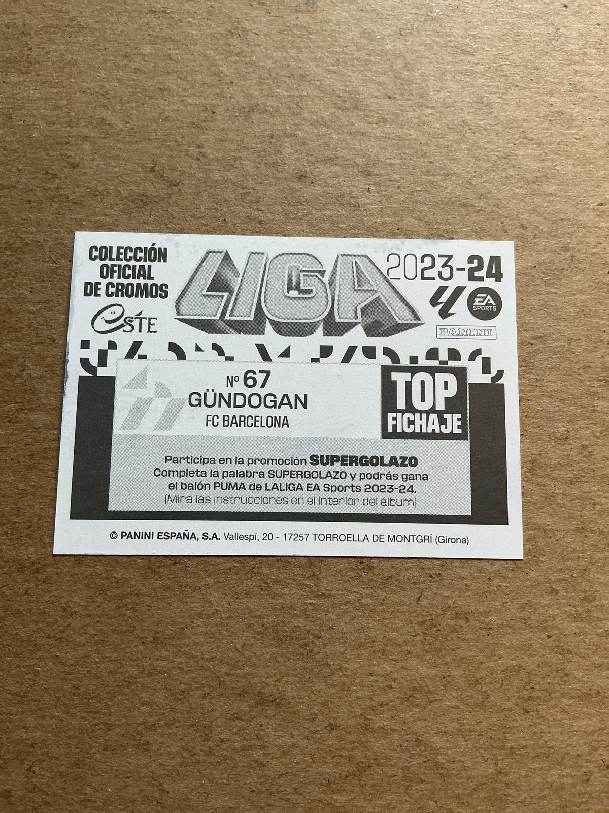 İlkay Gündoğan, Germany 🇩🇪 FC Barcelona 2023/24 Panini hand signed - Autographs-World