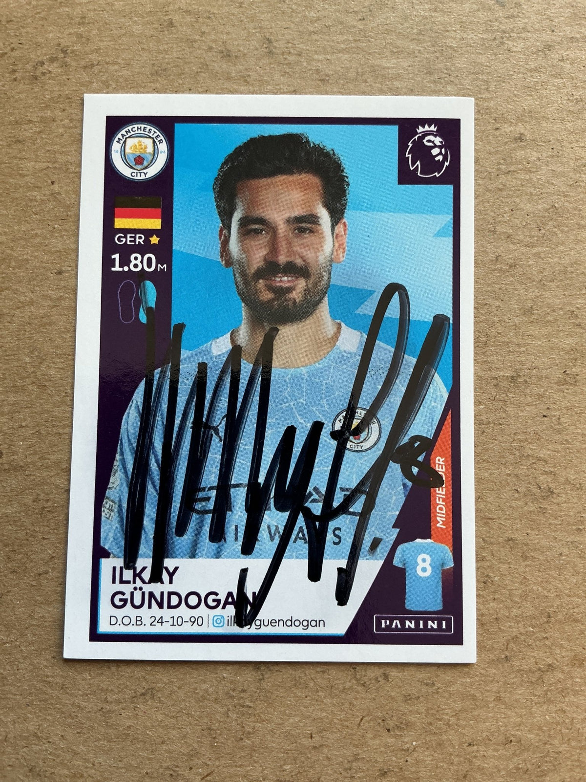 Ilkay Gündogan, Germany 🇩🇪 Manchester City 2021 Panini hand signed - Autographs-World
