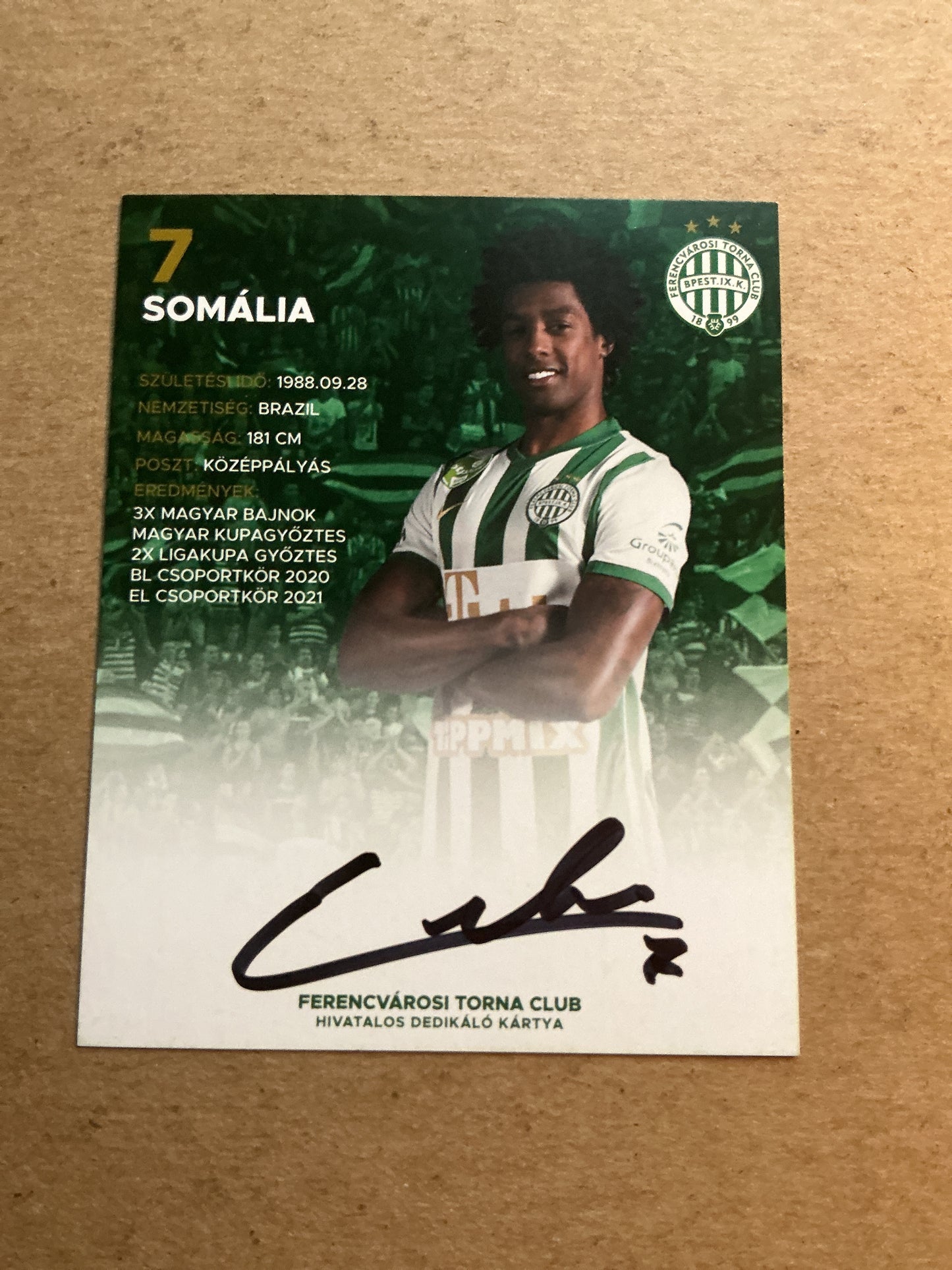 Somália, Brazil 🇧🇷 Ferencvaros TC 2021/22 hand signed